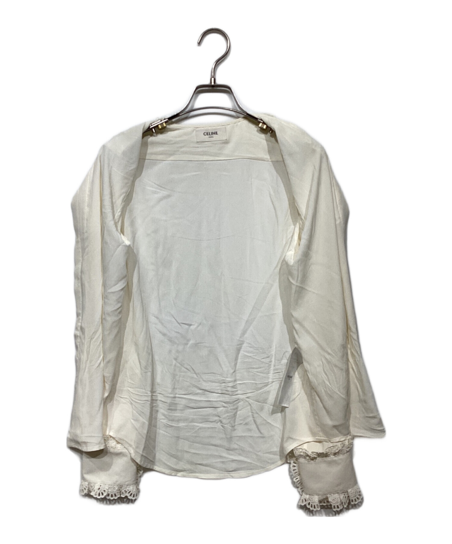 中古・古着通販】CELINE (セリーヌ) シルクフリルブラウス2C06A008D