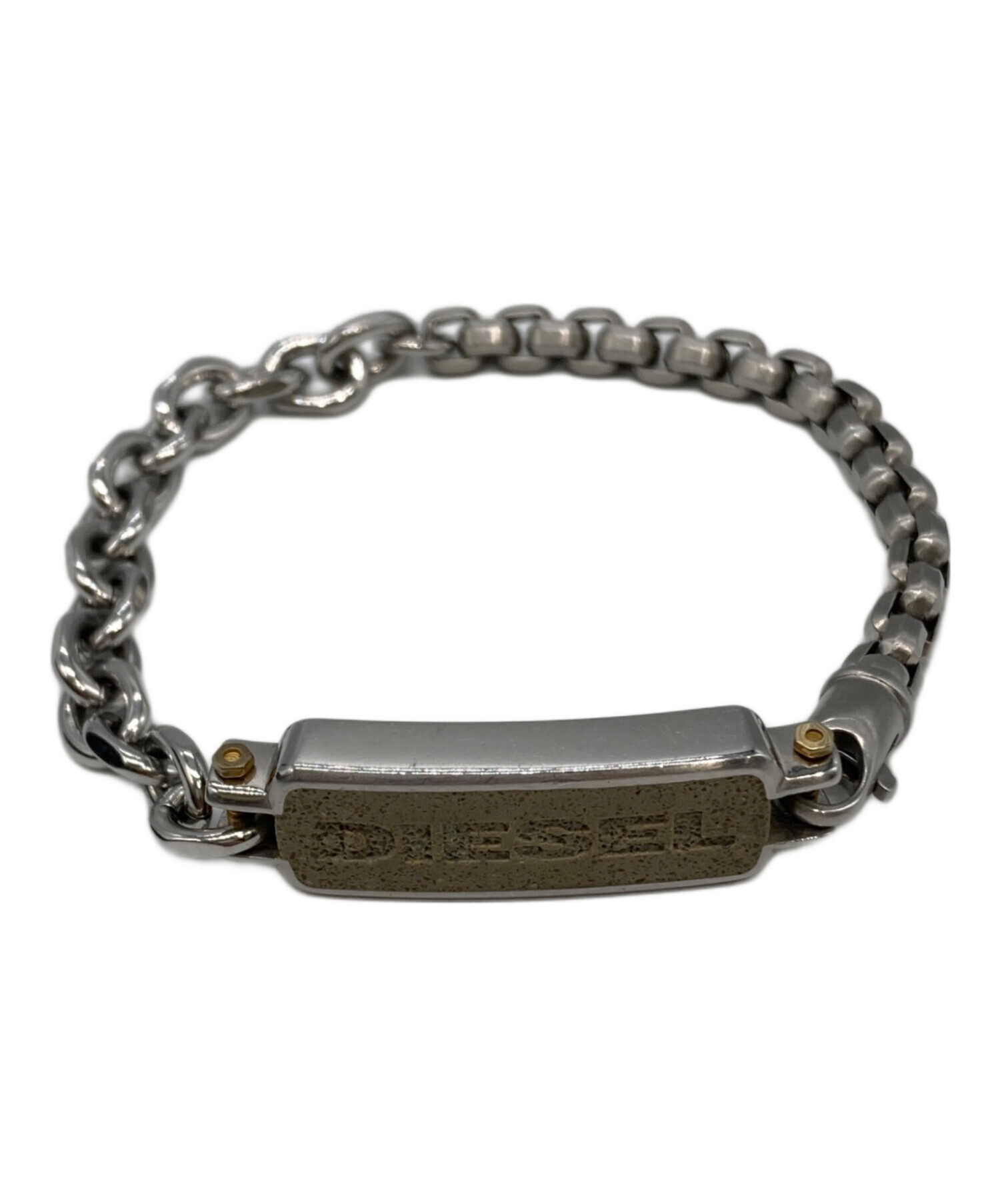 中古・古着通販】DIESEL (ディーゼル) ロゴプレートブレスレット 