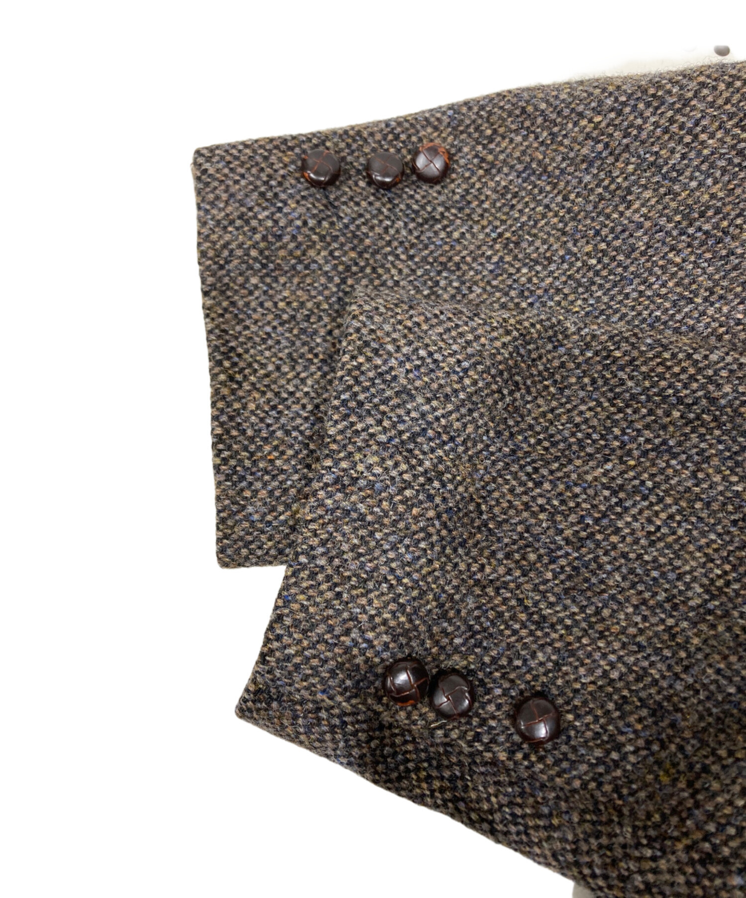 XL相当★未使用級★パパス★ツイード マオカラージャケット★Papas★コート HARRIS TWEED>ウィリス＆ガイガー×パパス Wネーム ブルゾン（MEN