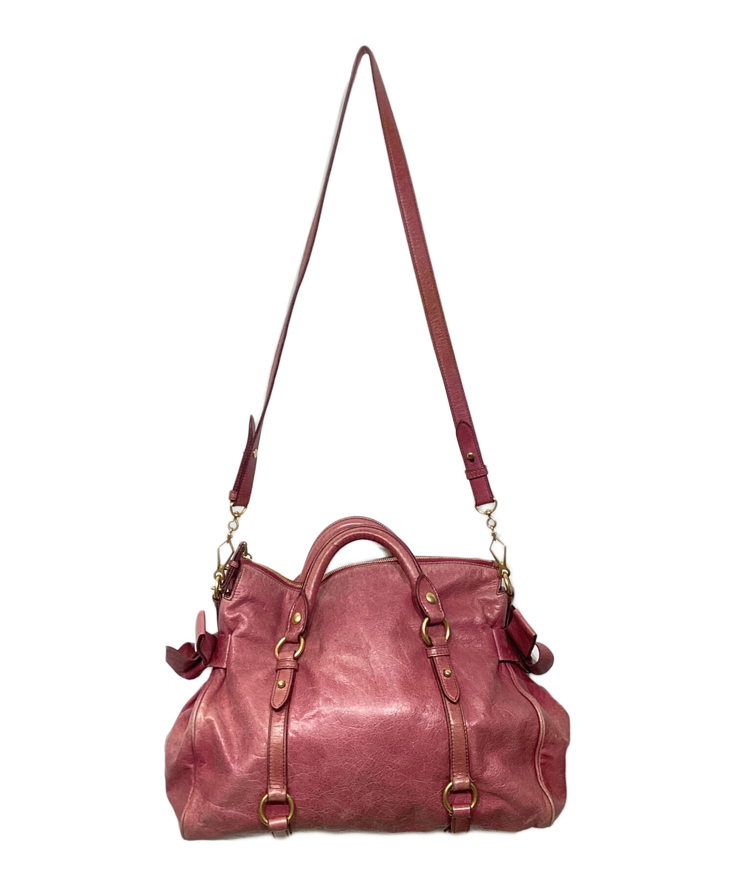 バッグ miumiu Vitello Lux bag 2way Ribbon y2k MIU MIU - miumiu Vitello Lux bag 2way Ribbon y2kの通販 by