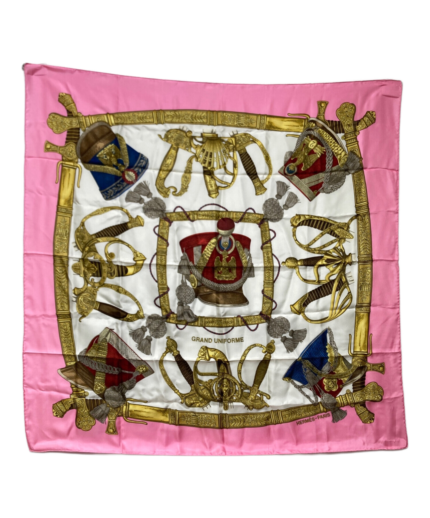HERMES GRAND UNIFORME スカーフ 中古・古着通販】HERMES (エルメス) カレ90 GRAND UNIFORME シルク
