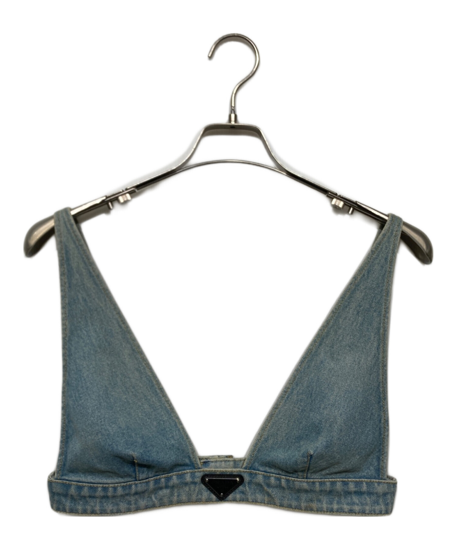 中古・古着通販】PRADA (プラダ) トライアングルロゴ デニムビスチェ