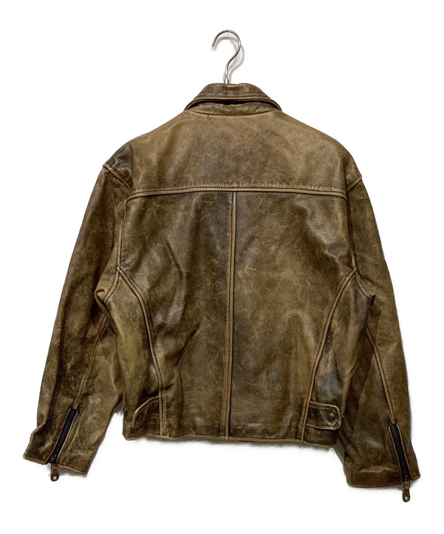 中古・古着通販】Kakuishi (カクイシ) カウレザージャケット ブラック