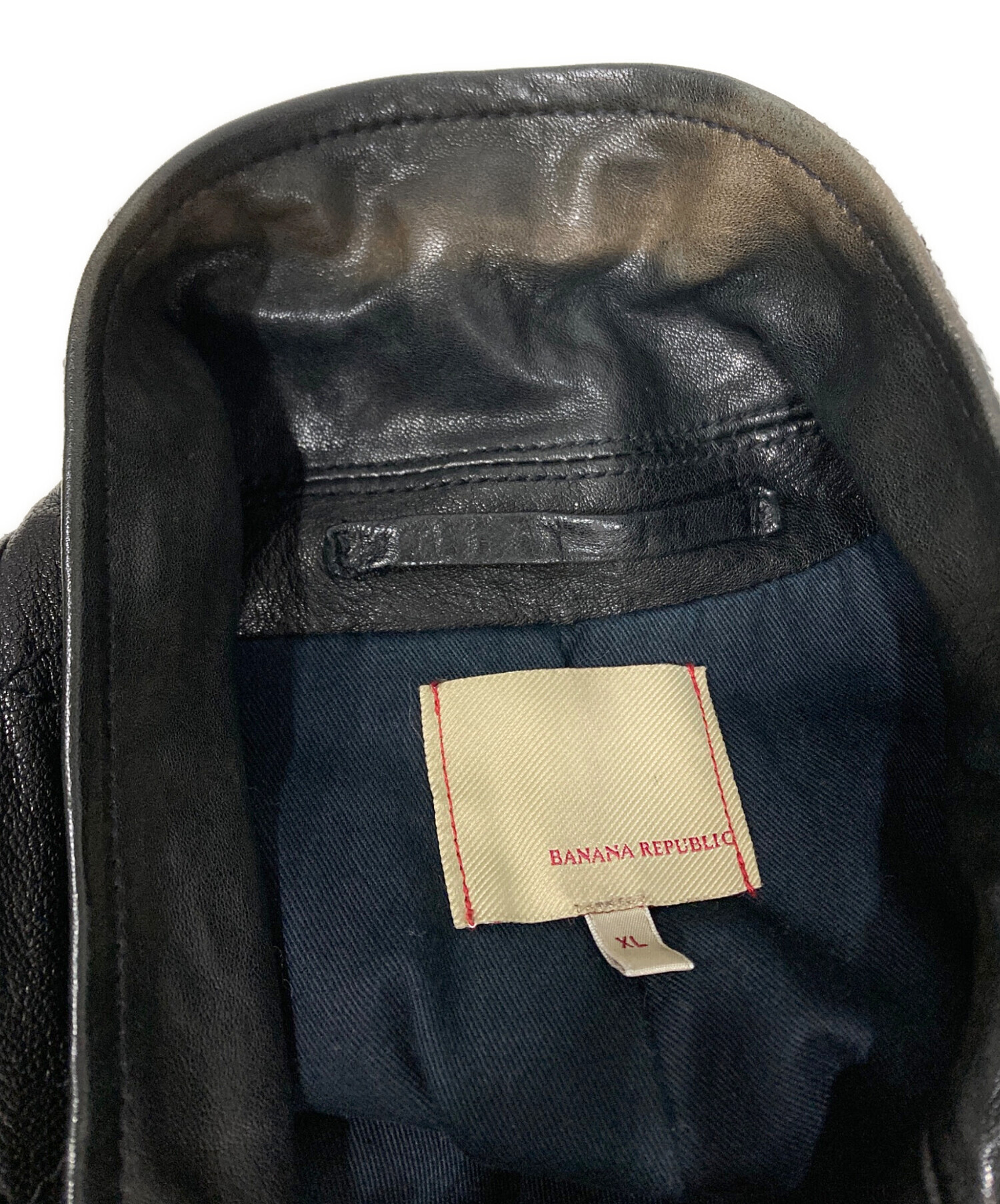 BANANA REPUBLIC ブラック レザージャケット XL 中古・古着通販】BANANA REPUBLIC (バナナリパブリック) レザー