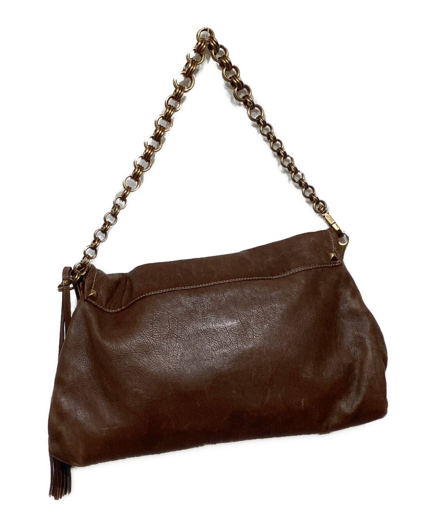 中古・古着通販】PRADA (プラダ) チェーンハンドバッグ ブラウン