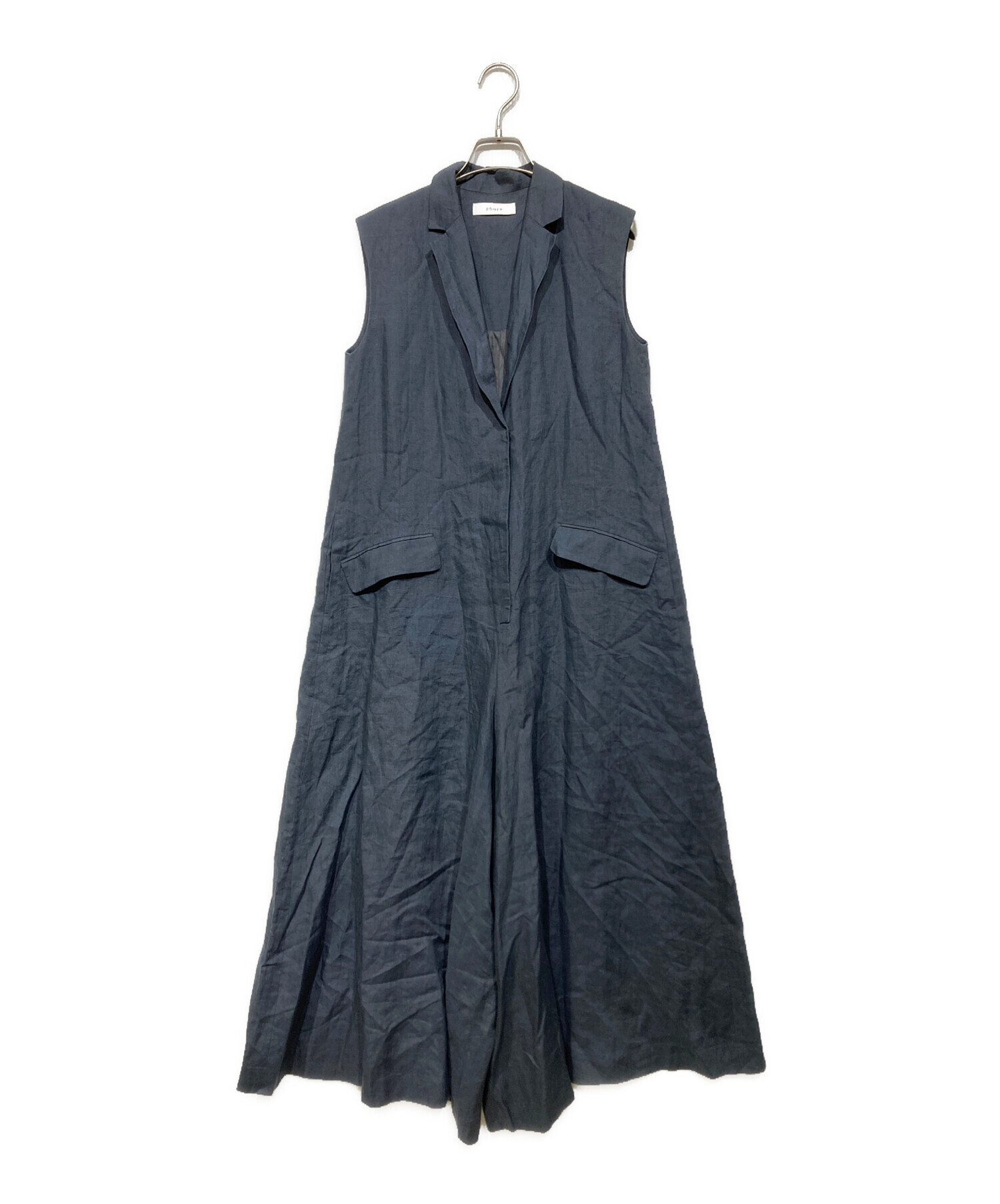 中古・古着通販】ebure (エブール) リネンオールインワン ネイビー