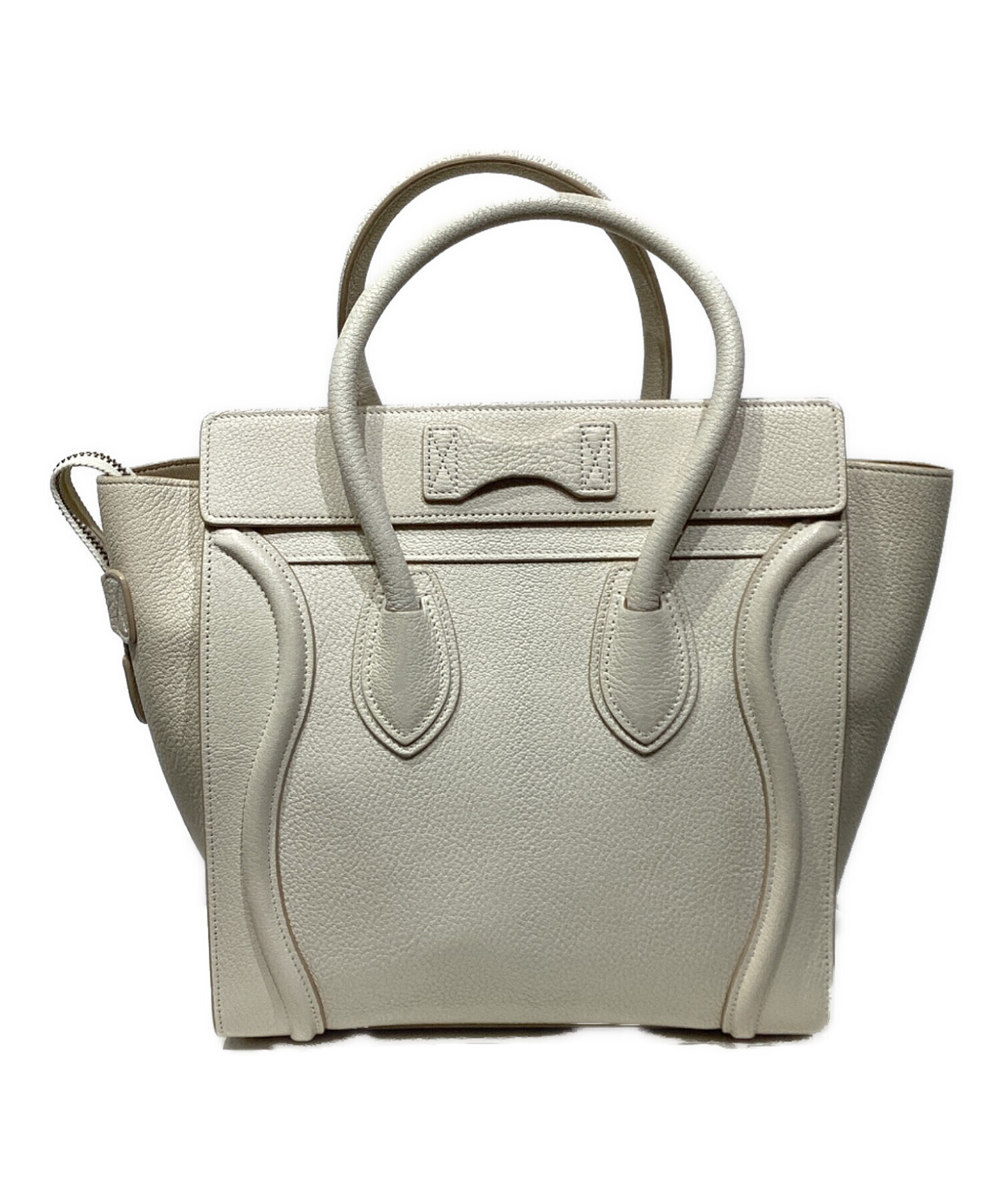 ★Sea☆★美品♡セリーヌ　ラゲージマイクロ　ハンドバッグ　ベージュ 中古・古着通販】CELINE (セリーヌ) ラゲージ マイクロ ショッパー
