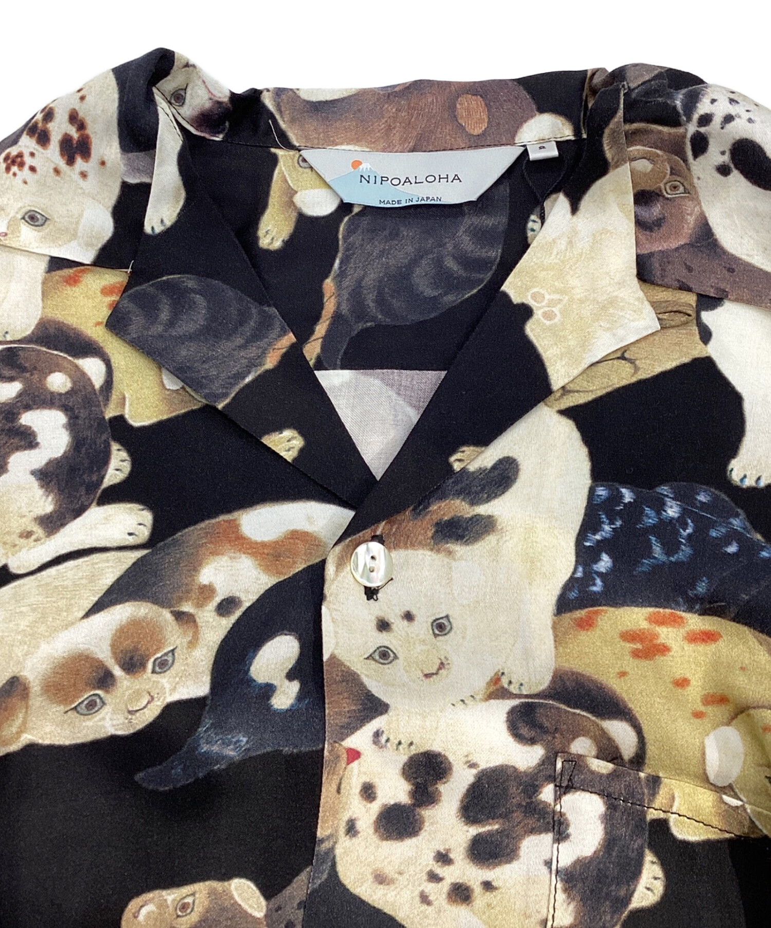 中古・古着通販】NIPOALOHA (二ポアロハ) アロハシャツ ブラック