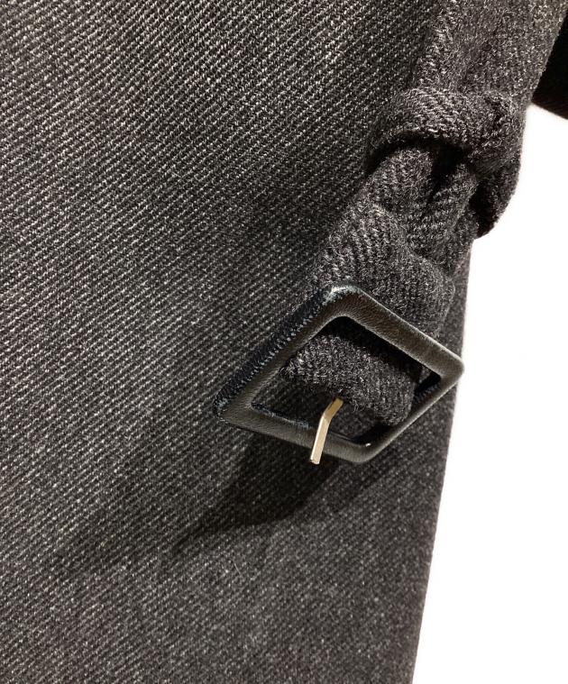 中古・古着通販】PRADA (プラダ) レザーパイピングコート ブラック