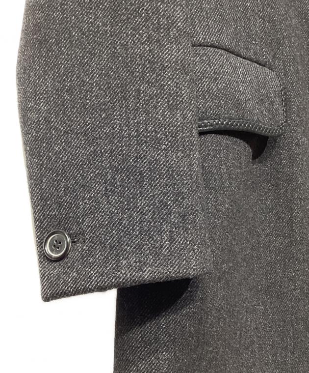 中古・古着通販】PRADA (プラダ) レザーパイピングコート ブラック