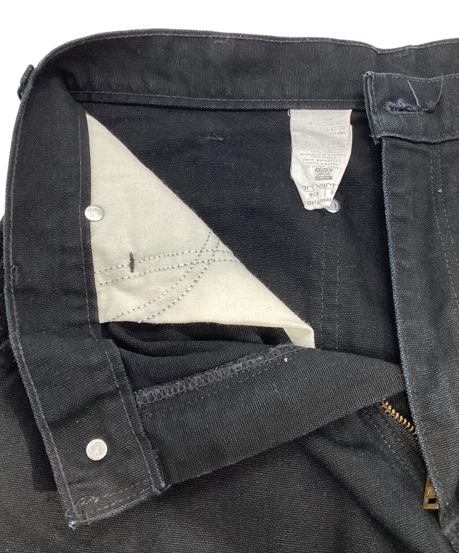 中古・古着通販】CarHartt (カーハート) ダブルニーパンツ ブラック