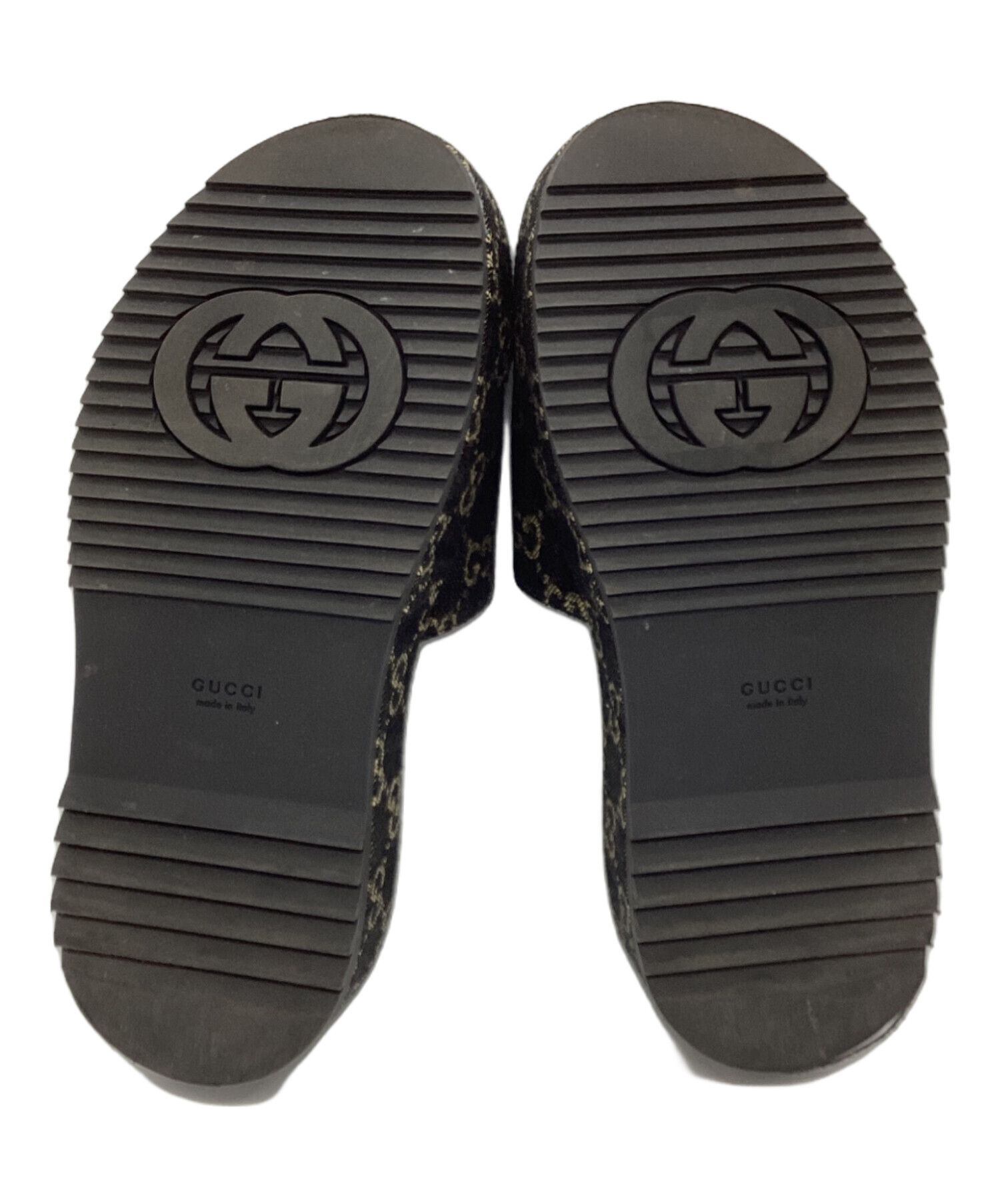 中古・古着通販】GUCCI (グッチ) デニムプラットフォーム ブラック
