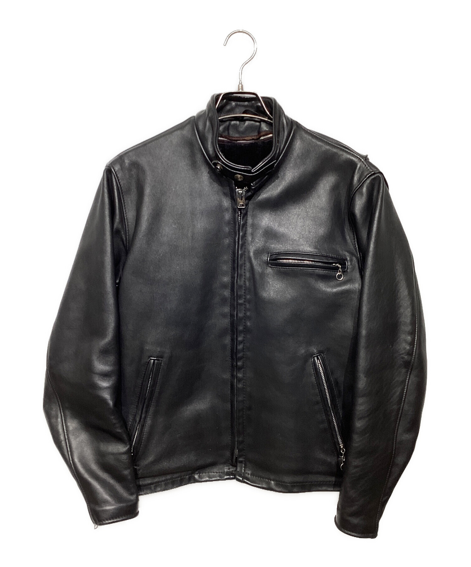 ショット　トラッカージャケット　シングルライダース　ライナー付き　ブラック 中古・古着通販】Schott (ショット) ライナー付シングルライダース