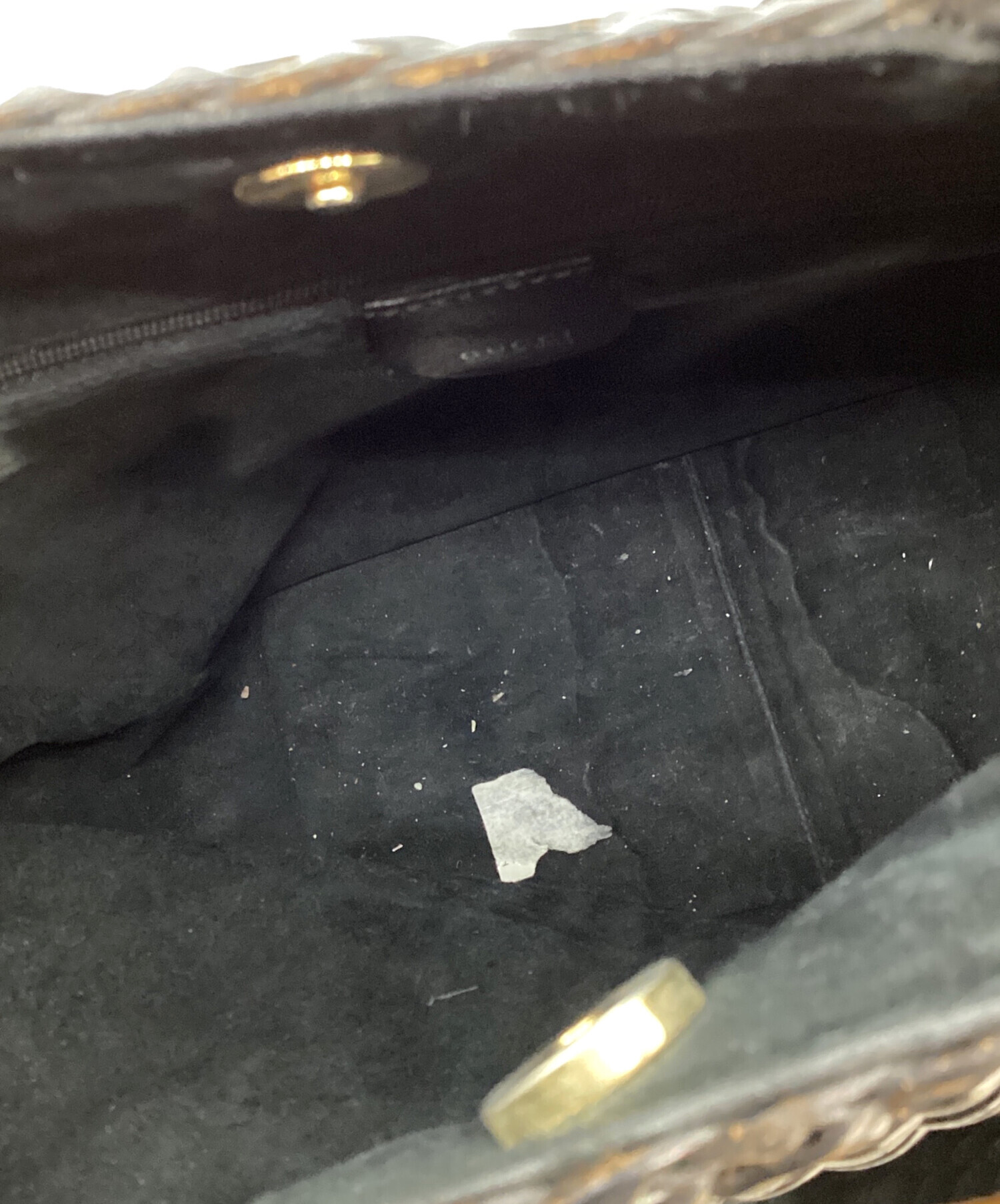 中古・古着通販】GUCCI (グッチ) バンブーハンドル 編み込みショルダー 