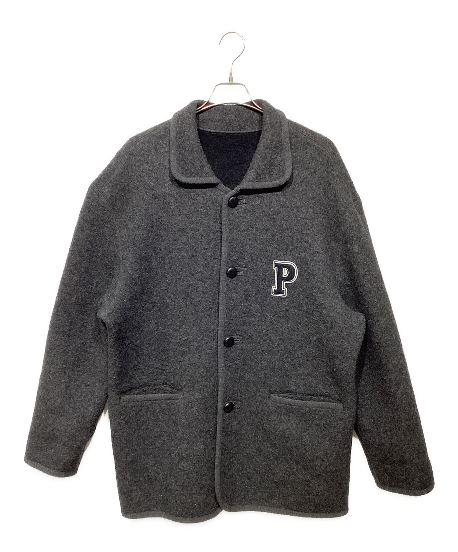 中古・古着通販】PAPAS (パパス) Pワッペン コート グレー サイズ:L