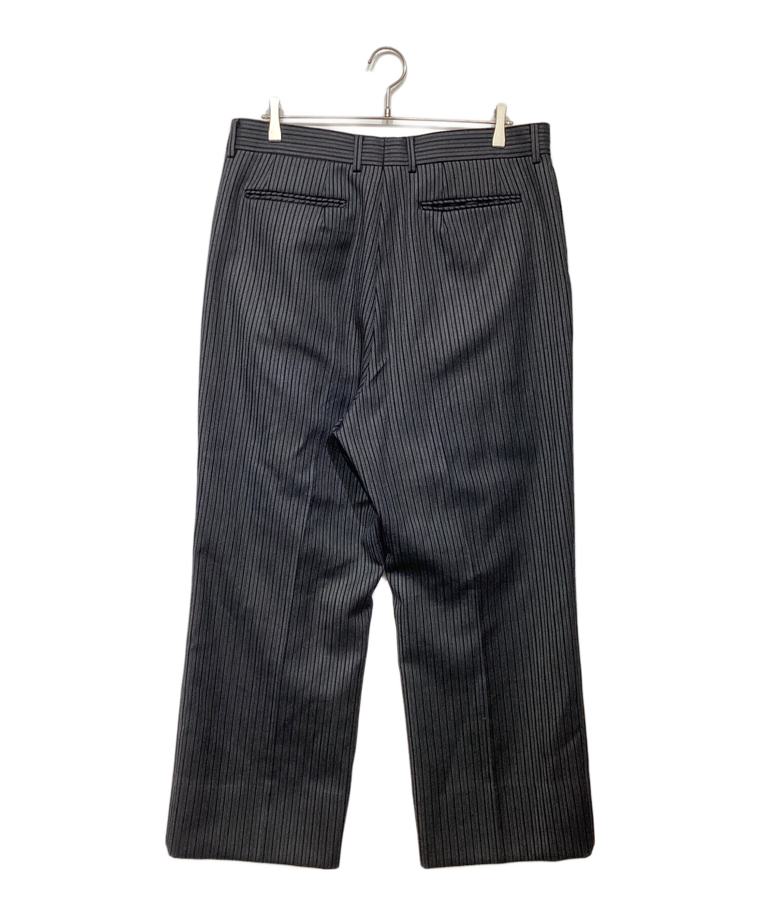 中古・古着通販】NEAT (ニート) 2タックストライプパンツ ブラック