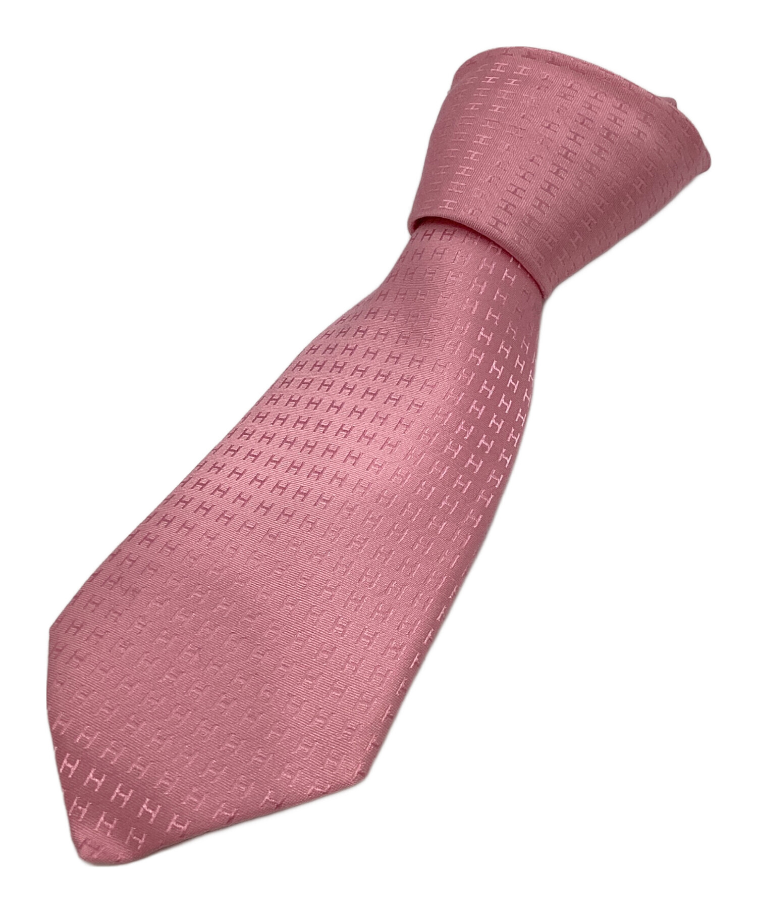 中古・古着通販】HERMES (エルメス) Hロゴネクタイ ピンク サイズ