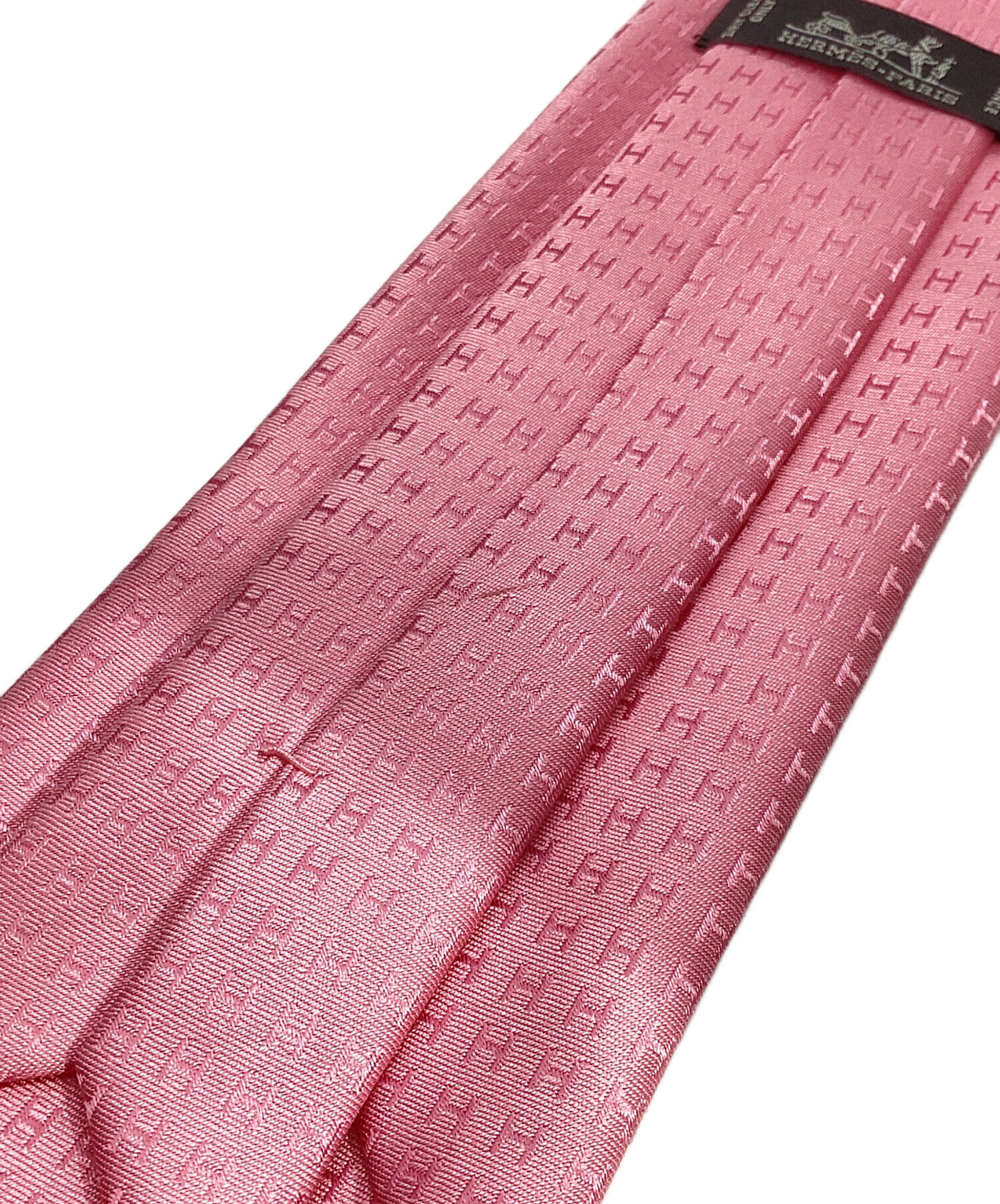 中古・古着通販】HERMES (エルメス) Hロゴネクタイ ピンク サイズ