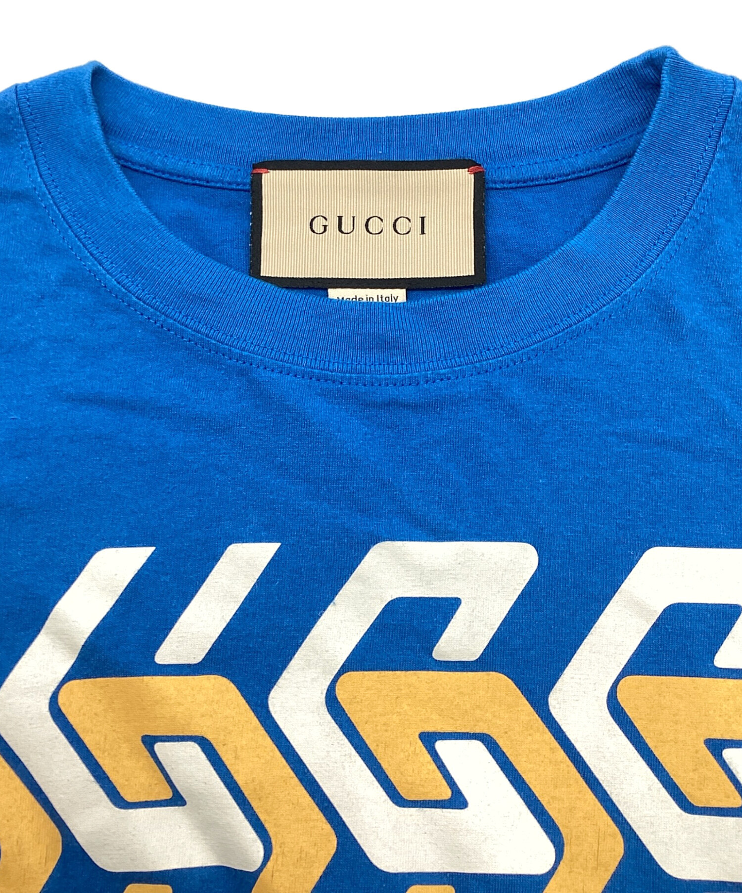 中古・古着通販】GUCCI (グッチ) Interlock Logo Tee ブルー×ホワイト