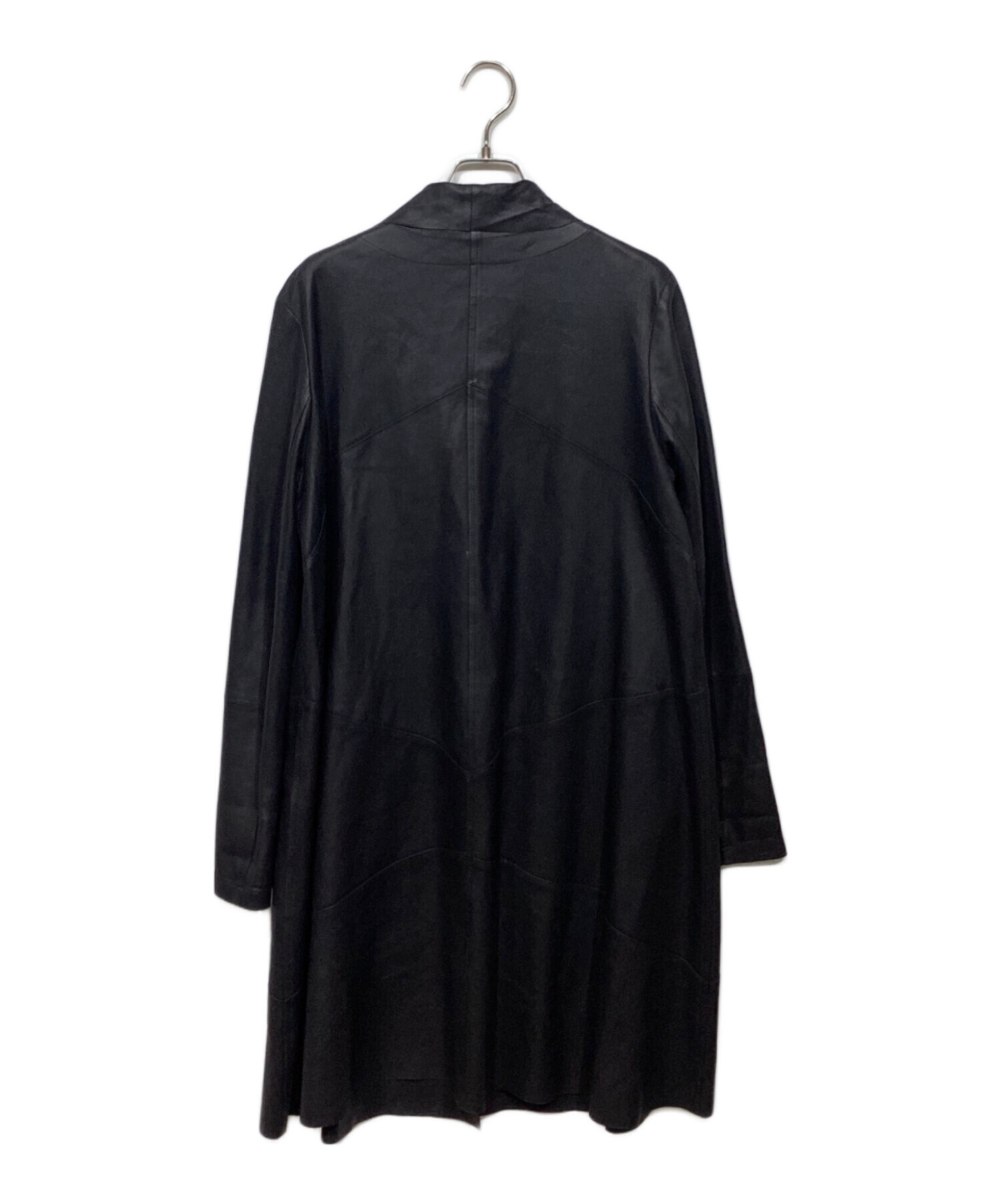 中古・古着通販】BALMAIN (バルマン) ゴートレザーコート ブラック