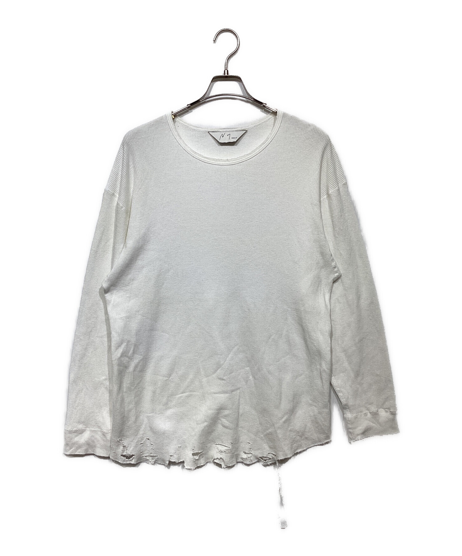 中古・古着通販】ANCELLM (アンセルム) DAMAGE WAFFLE CREW LS T-SHIRT