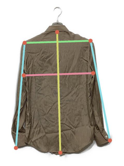 中古・古着通販】CELINE (セリーヌ) ストライプシルクシャツ ベージュ