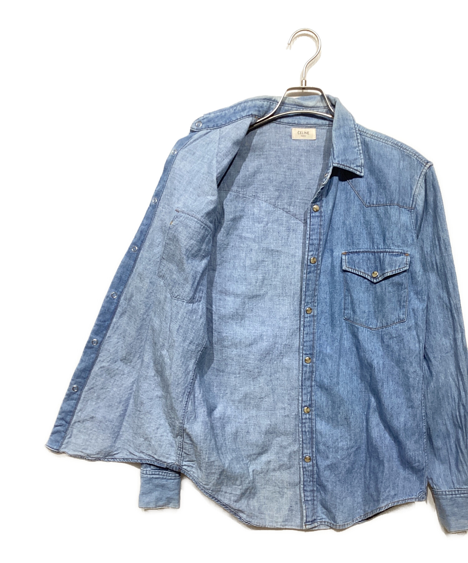 中古・古着通販】CELINE (セリーヌ) デニムウエスタンシャツ ブルー
