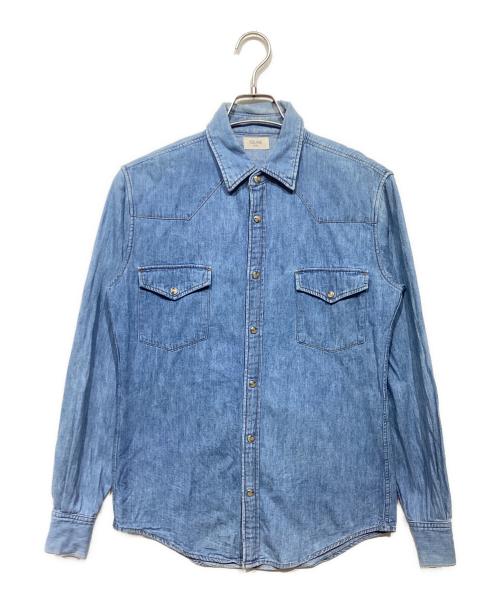 中古・古着通販】CELINE (セリーヌ) デニムウエスタンシャツ ブルー