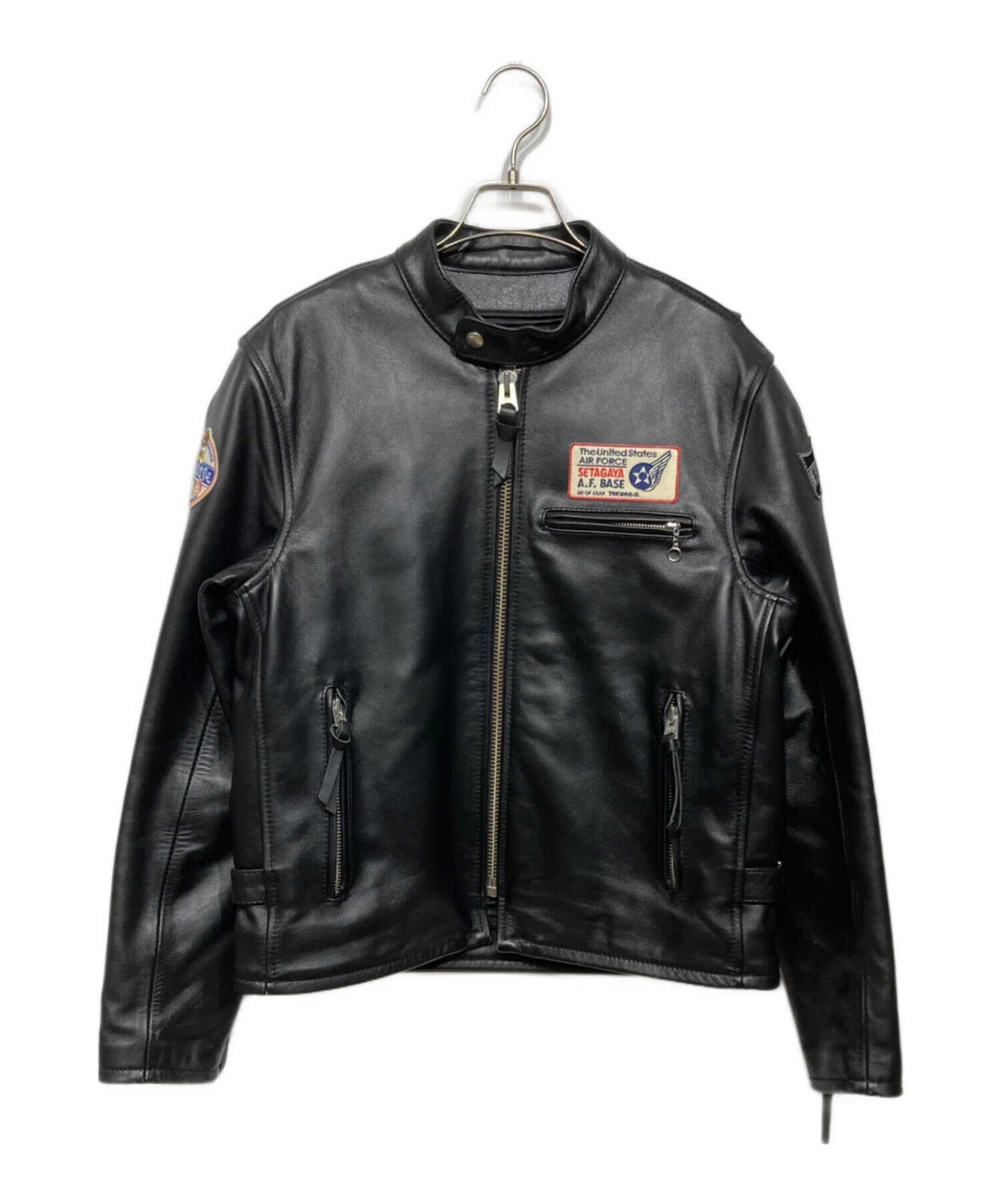 【中古】カドヤ KADOYA シングル ライダース レザー ジャケット ブルゾン ステンカラー 牛革 ライナー付き L 黒 中古・古着通販】KADOYA (カドヤ) シングルライダースジャケット