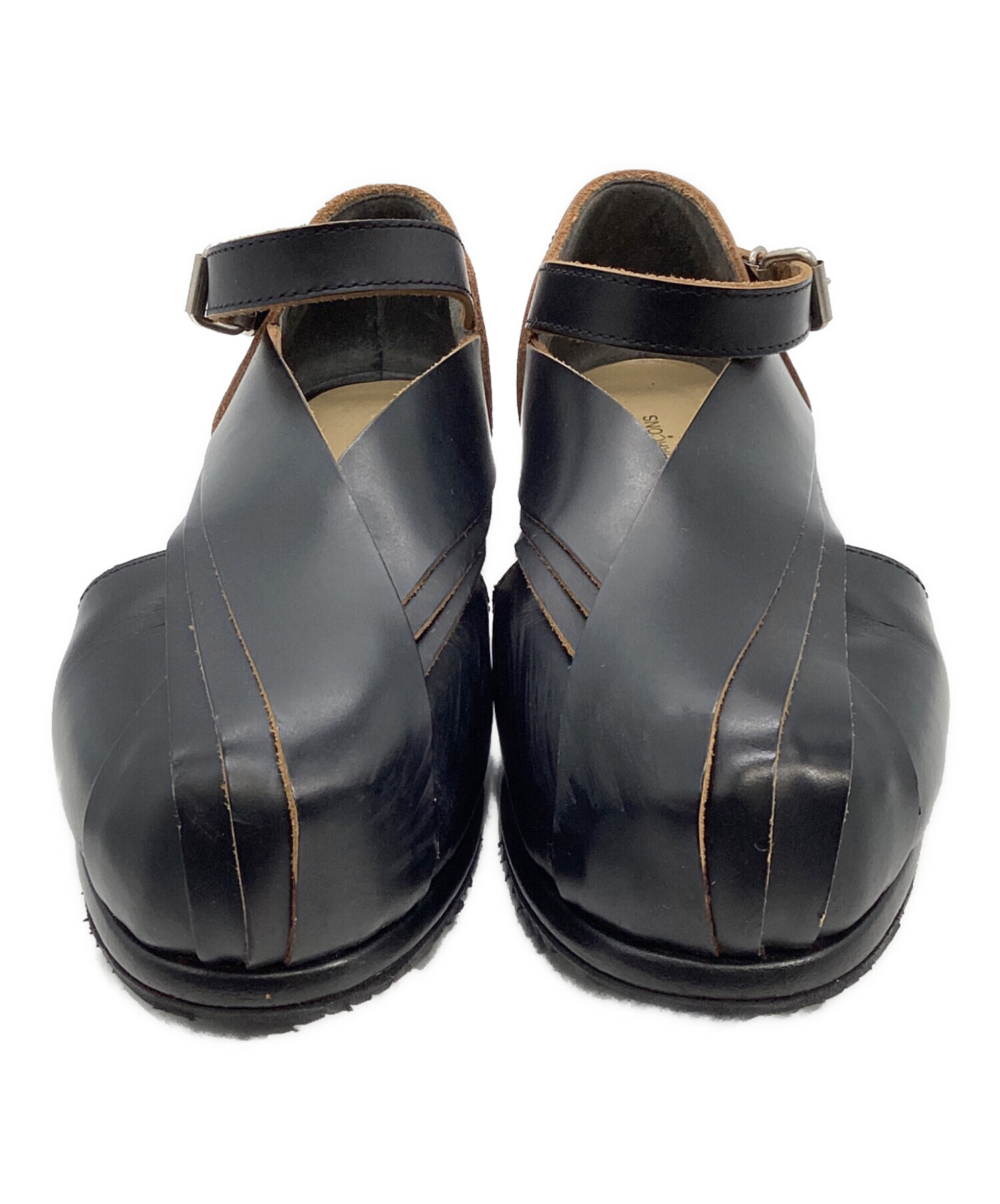 【美品】コムデギャルソン パンプス 23.0 ウェッジソール レザー ブラック 中古・古着通販】COMME des GARCONS (コムデギャルソン) レザー