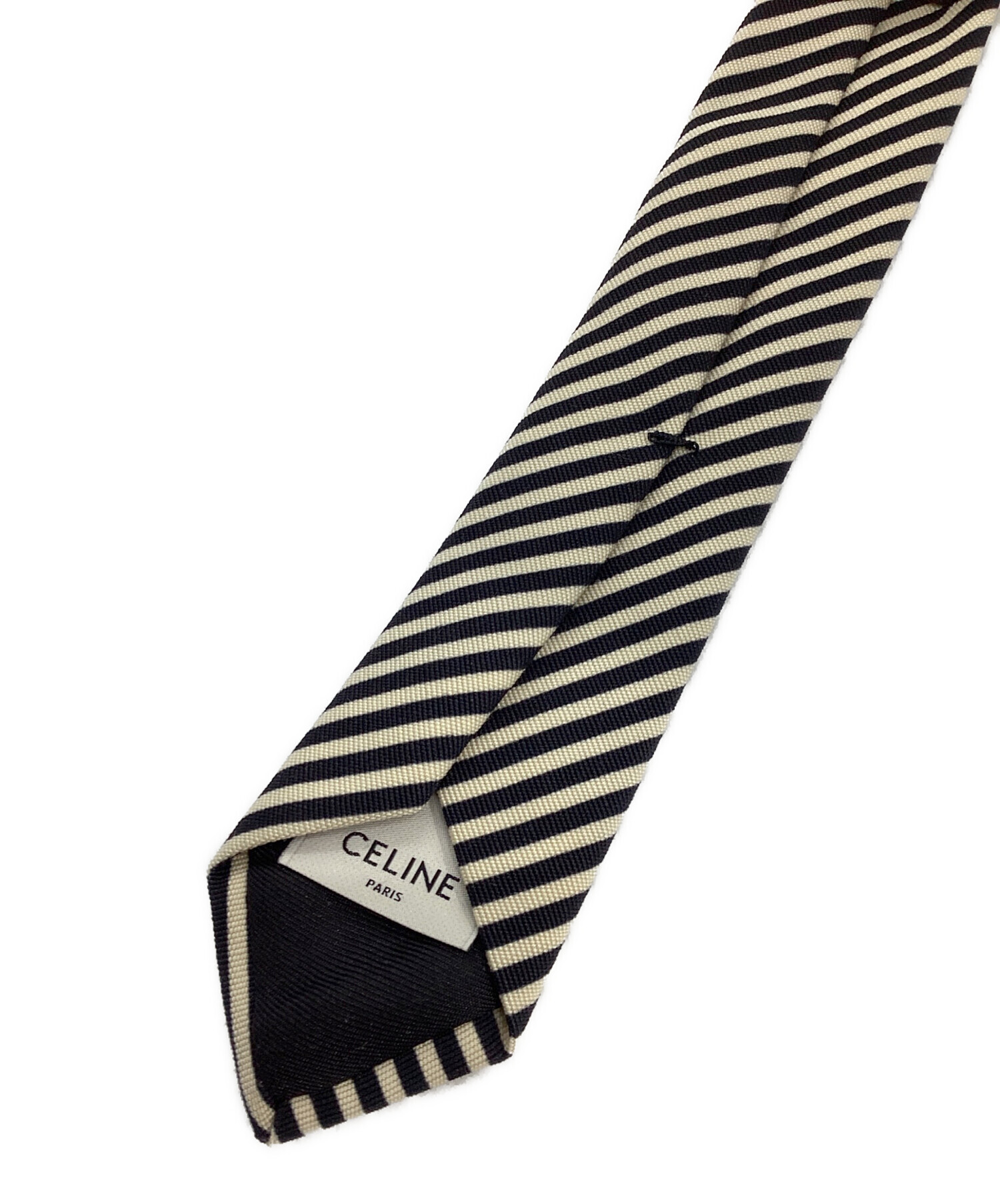 中古・古着通販】CELINE (セリーヌ) ナロータイ ホワイト×ブラック