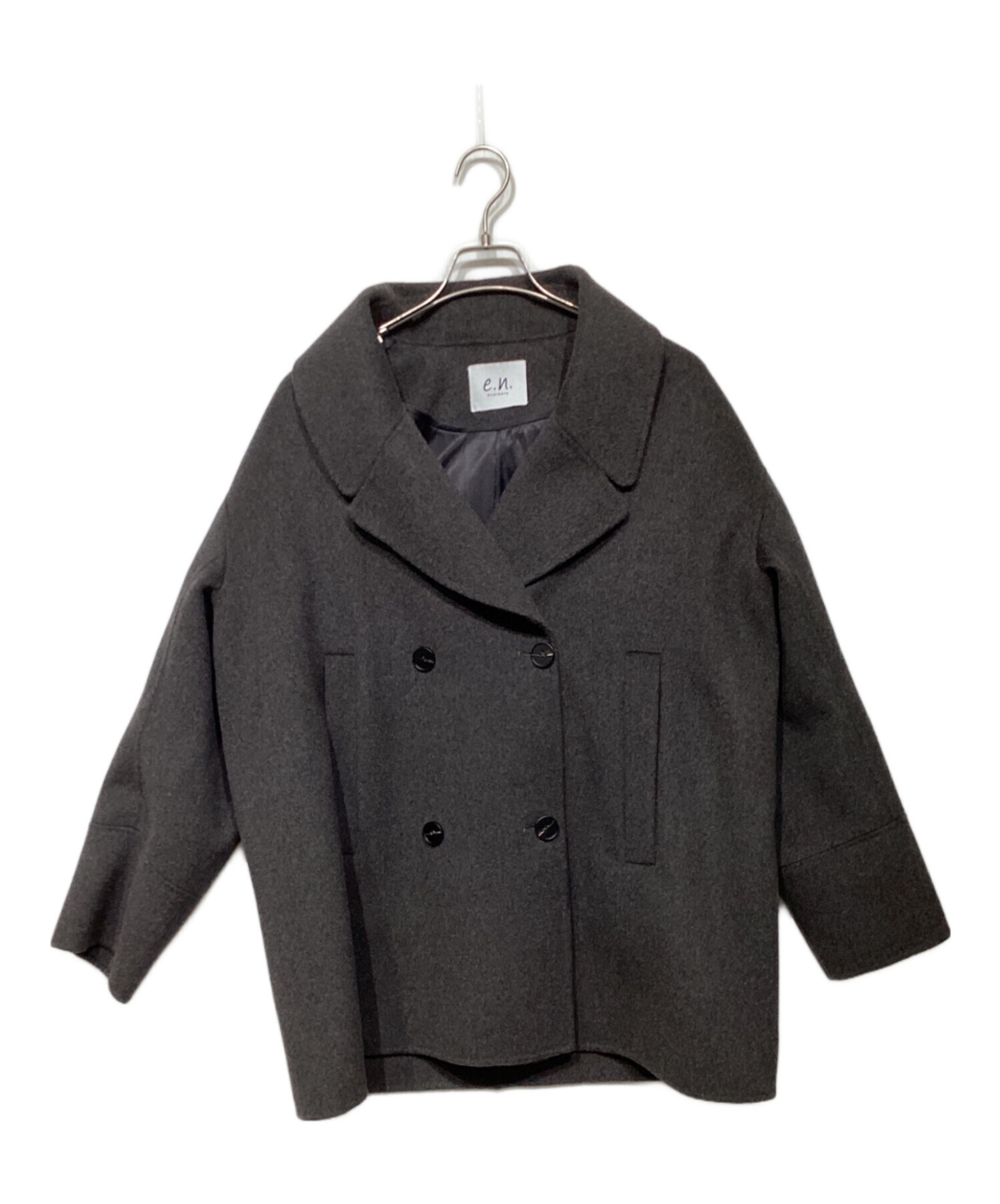 evernavy ウールリバーPコート　チャコールグレー　お取り置き中 中古・古着通販】evernavy (エバーネイビー) ウールリバーPコート