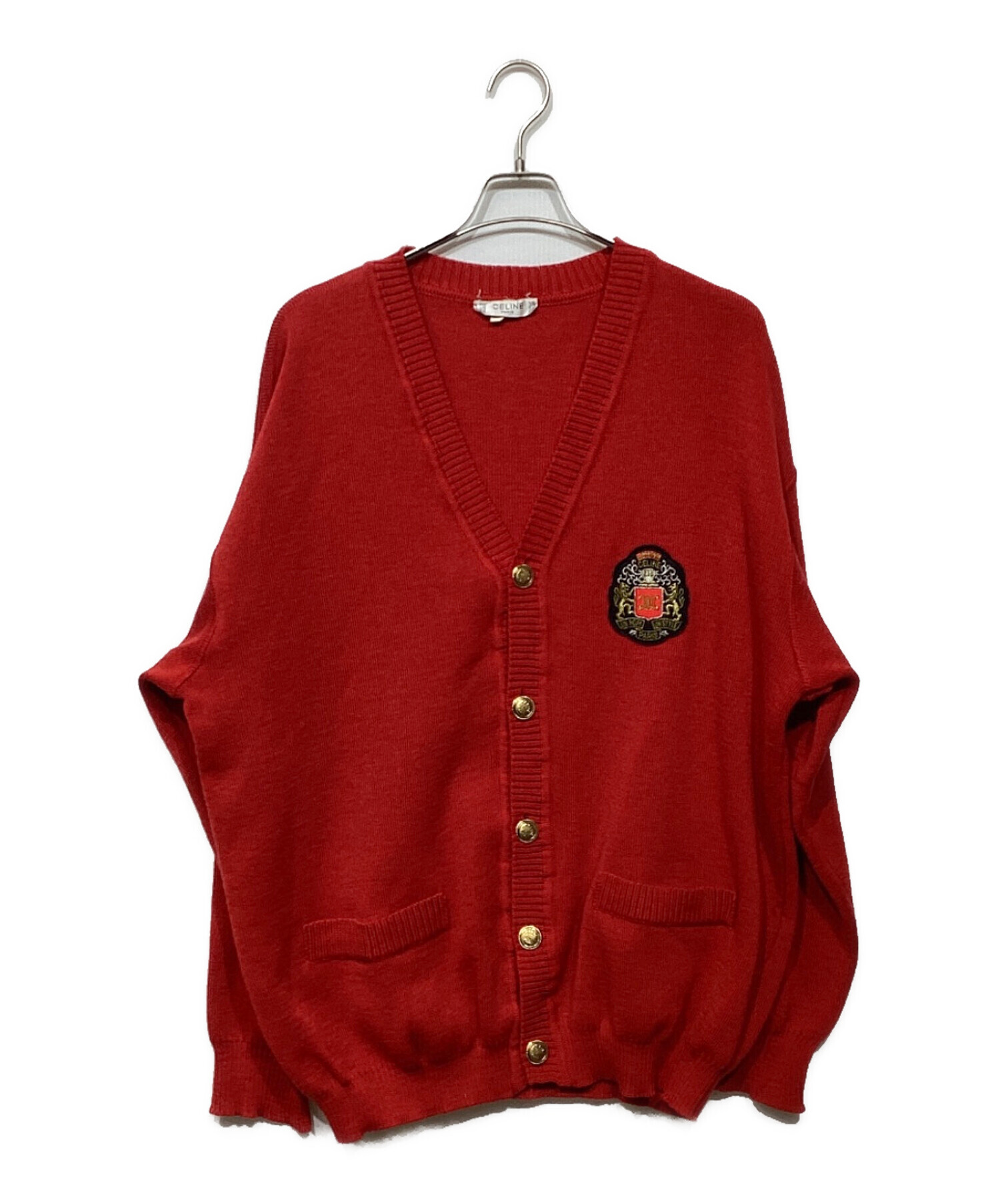 未使用　23aw　CELINE　セリーヌ　カレッジ　カーディガン　ロゴ　刺繍 ☆Celine☆カレッジカーディガン / コットン (CELINE/カーディガン