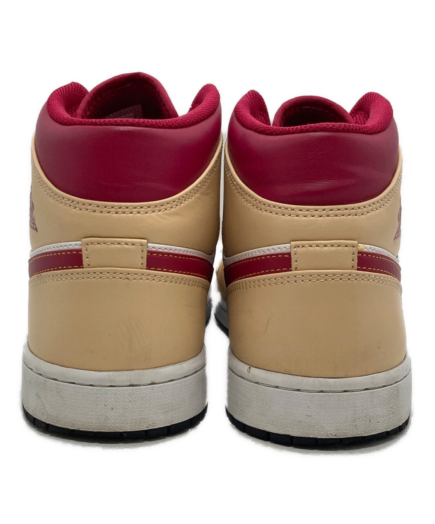 中古・古着通販】NIKE (ナイキ) Air Jordan 1 Mid Beige/Cardinal Red 