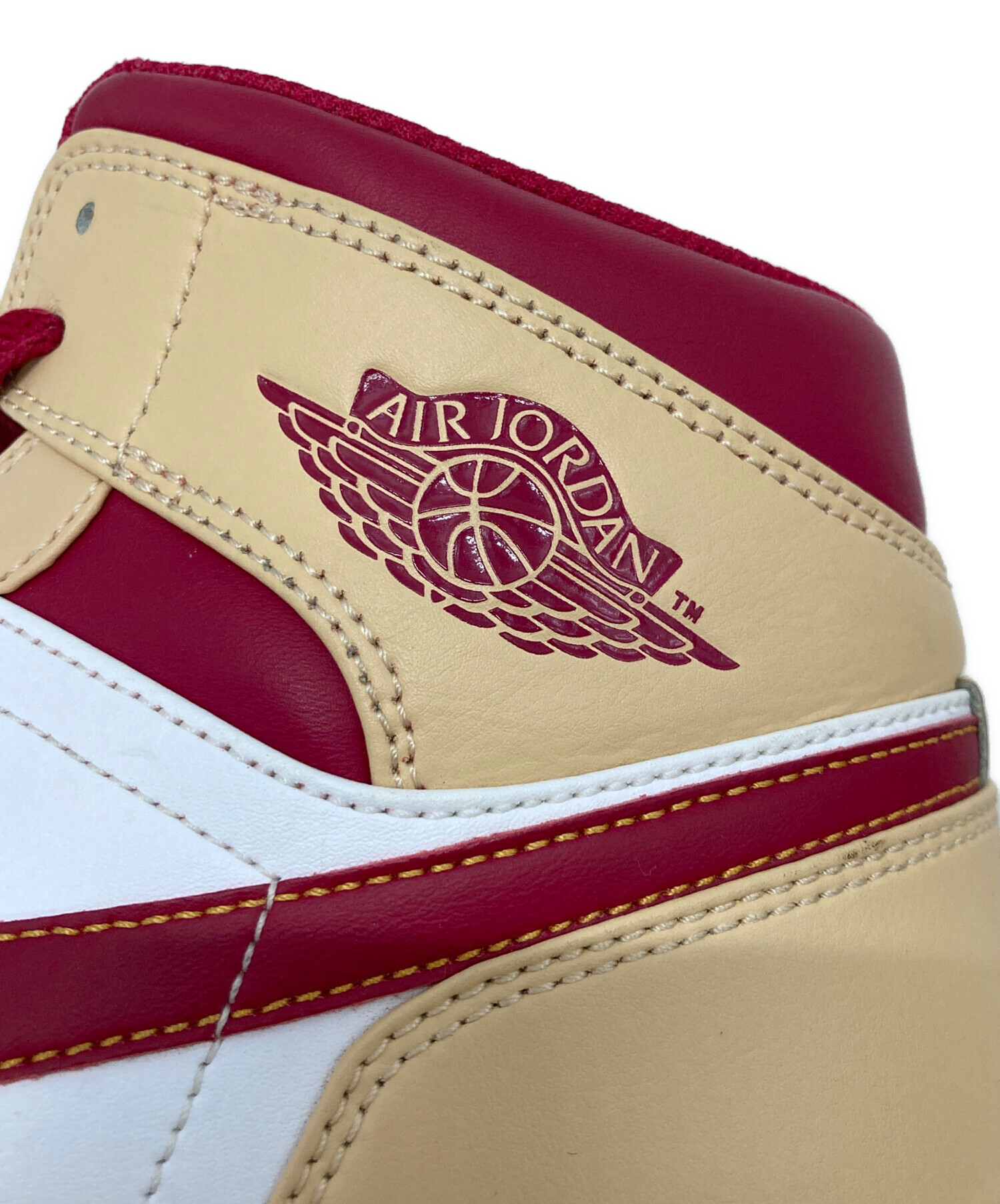 中古・古着通販】NIKE (ナイキ) Air Jordan 1 Mid Beige/Cardinal Red 