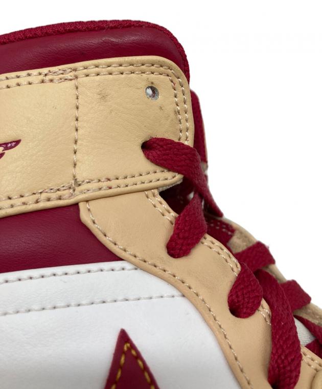 中古・古着通販】NIKE (ナイキ) Air Jordan 1 Mid Beige/Cardinal Red 