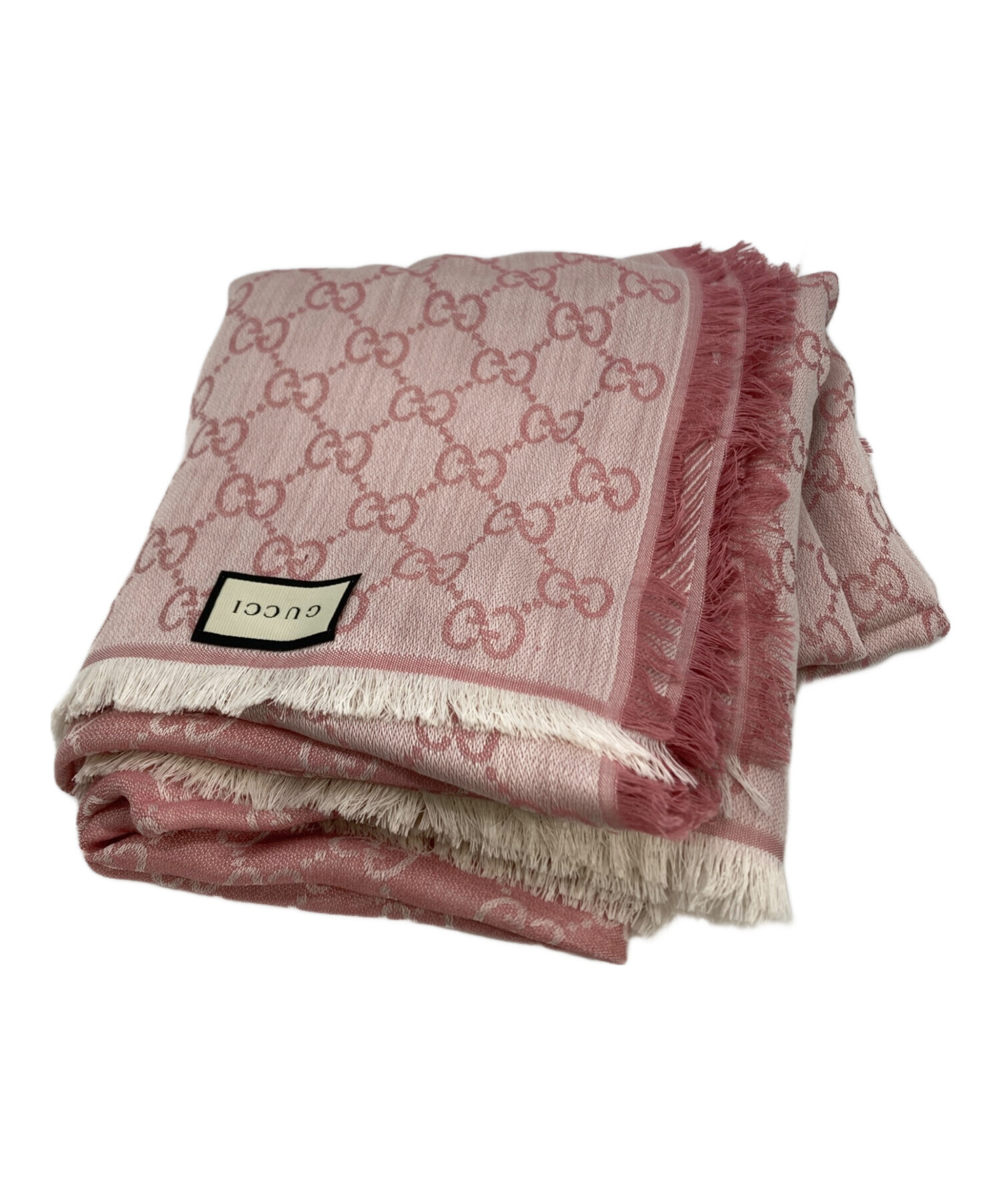 中古・古着通販】GUCCI (グッチ) GG柄大判ストール ピンク｜ブランド