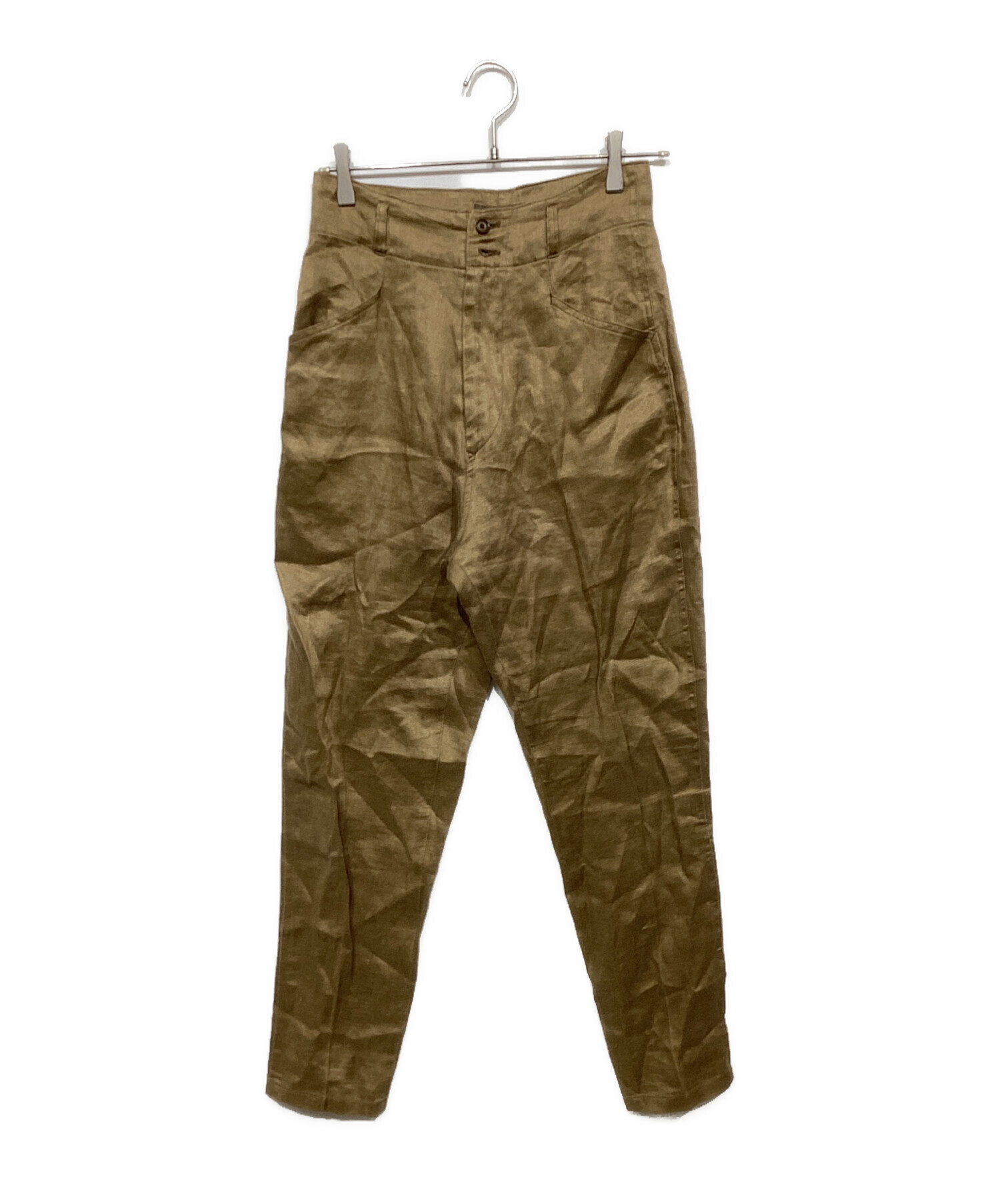 Y's ワイズ　リネン　変形　サルエルパンツ　キャメル 中古・古着通販】Y's (ワイズ) 80s リネンサルエルパンツ ブラウン