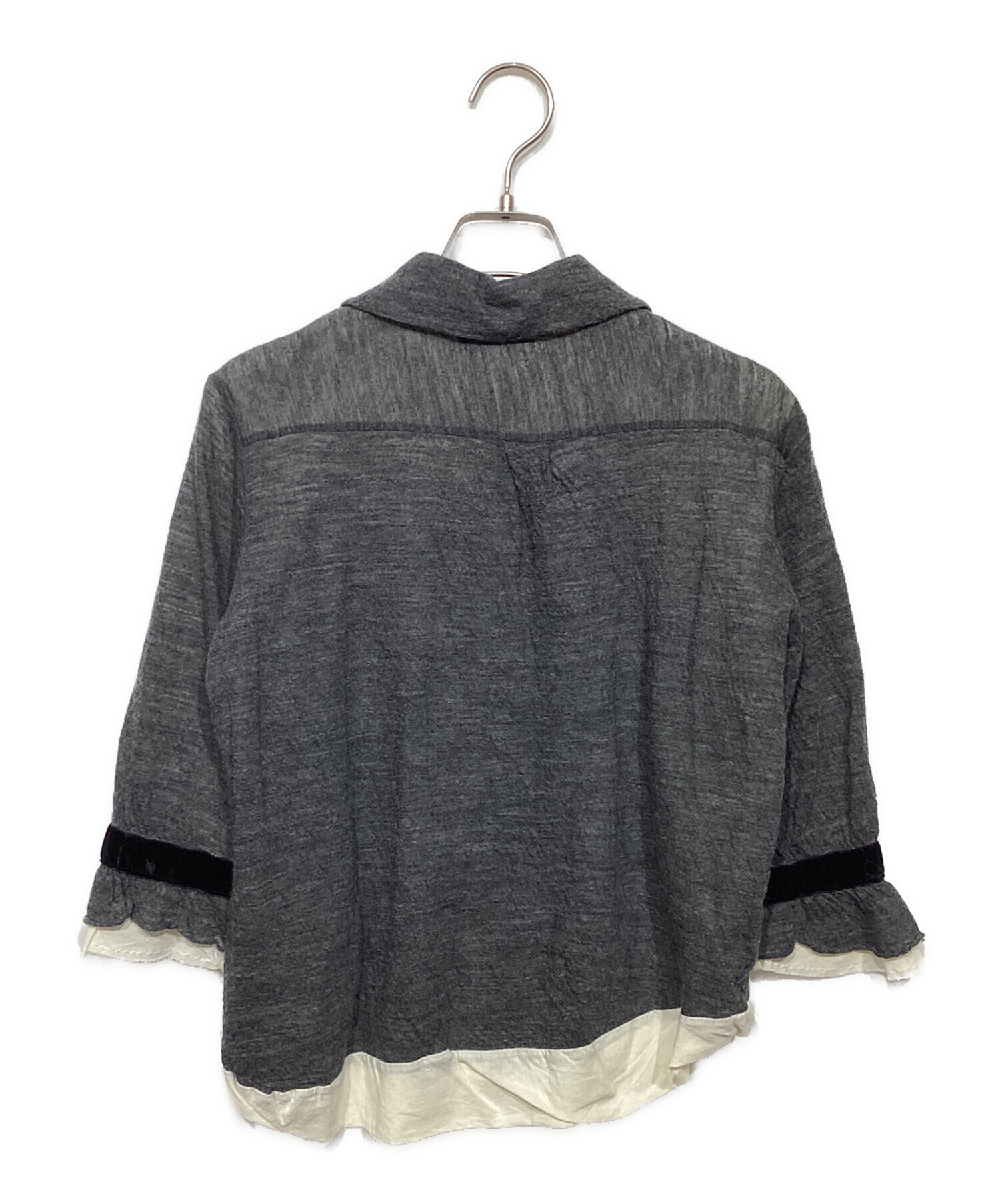 美品✨トリココムデギャルソン　　　丸襟ウール　刺繍レース　ブラウス　カーディガン 中古・古着通販】tricot COMME des GARCONS (トリココムデギャルソン