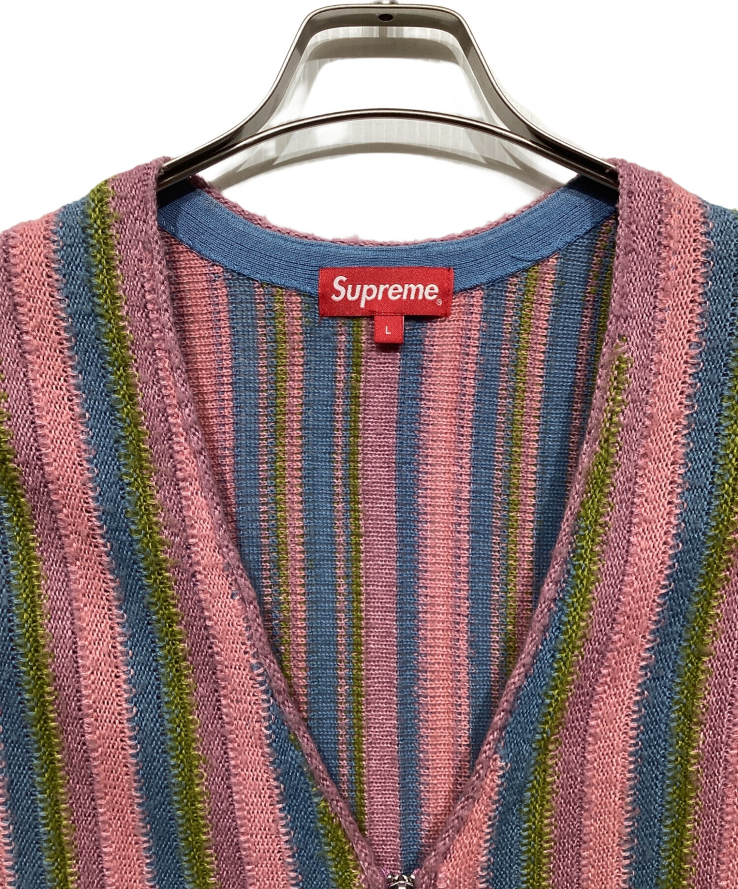中古・古着通販】SUPREME (シュプリーム) Stripe Sweater Vest ピンク