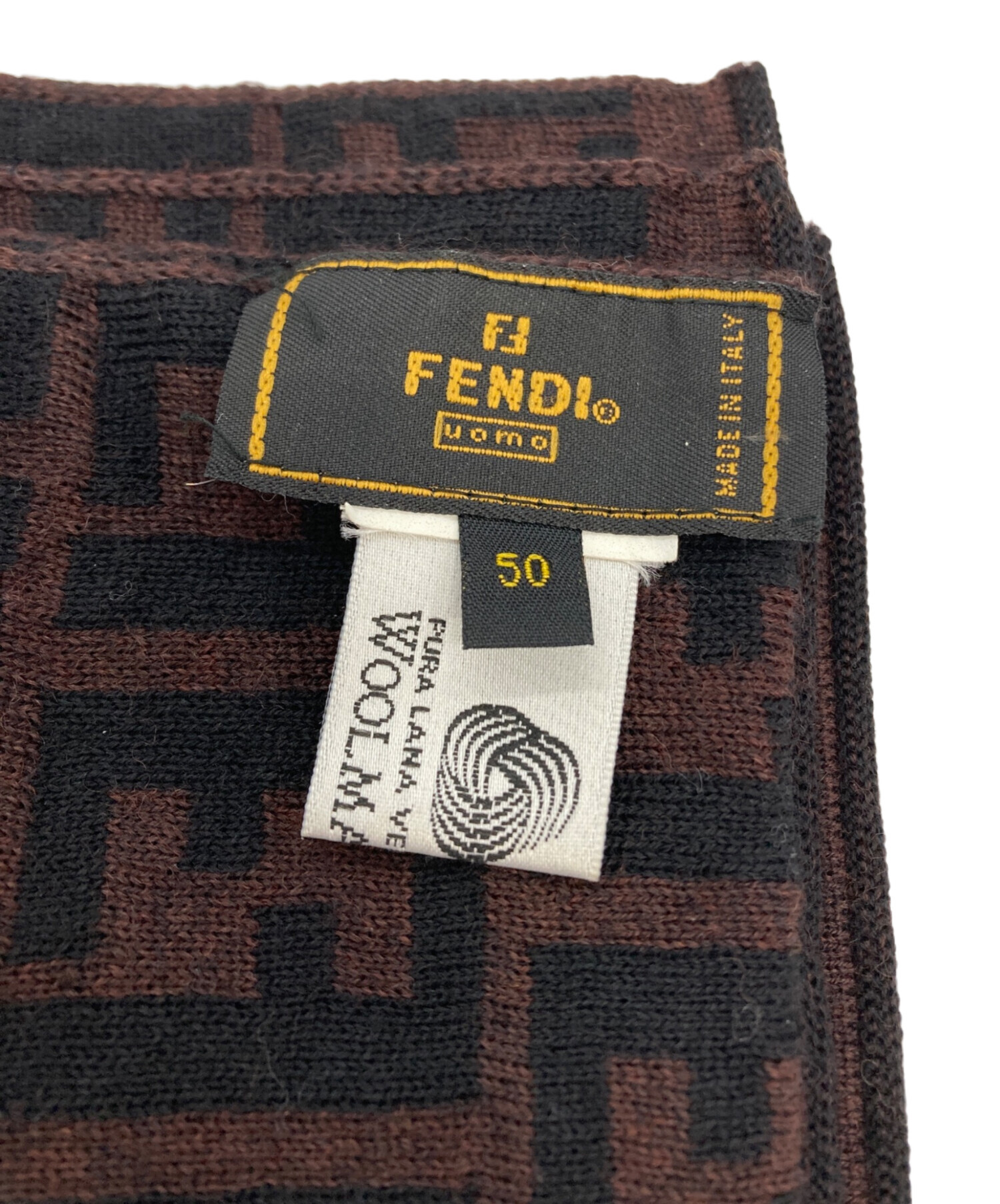 花　FENDI フェンディ ズッカ柄　マフラー 中古・古着通販】FENDI (フェンディ) ズッカ柄マフラー ブラウン