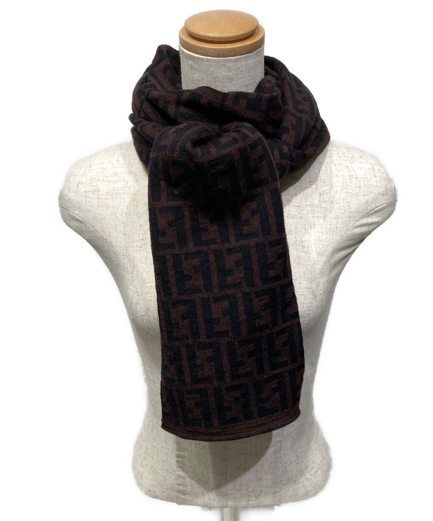 中古・古着通販】FENDI (フェンディ) ズッカ柄マフラー ブラウン