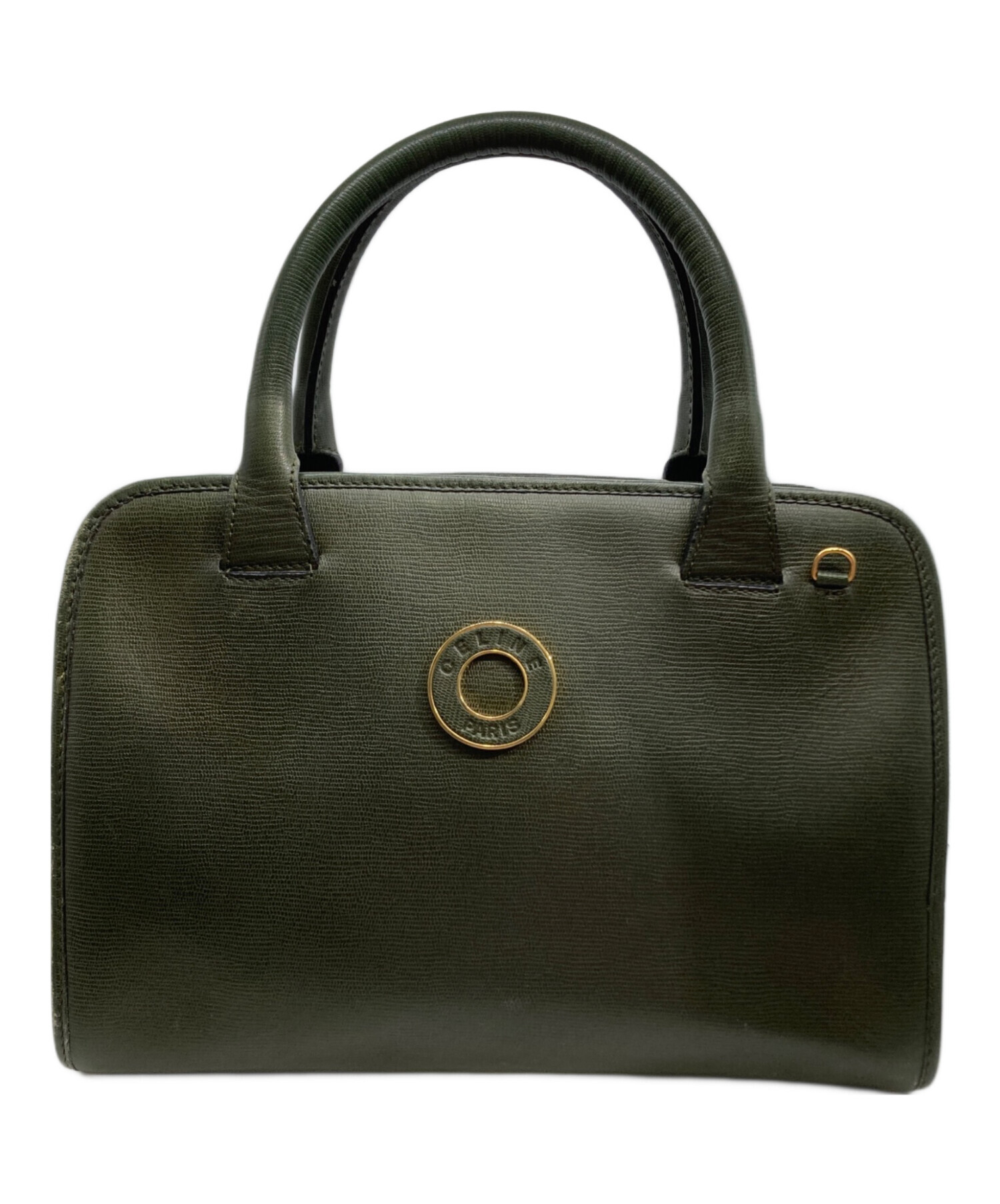 希少色 CELINE セリーヌ ハンドバッグ サークル金具 ガンチーニ 青