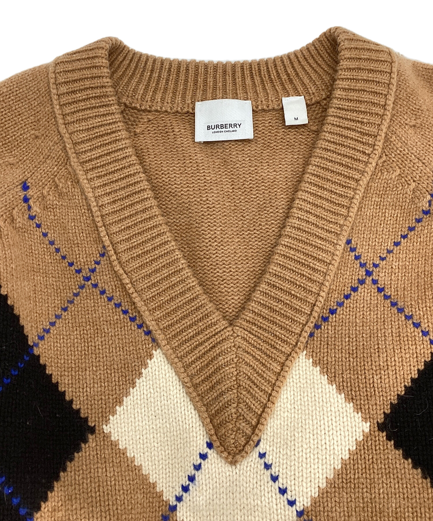 『人気デザイン』 Burberrys アーガイル柄 ニット カシミヤ混 中古・古着通販】BURBERRY (バーバリー) アーガイル カットアウト