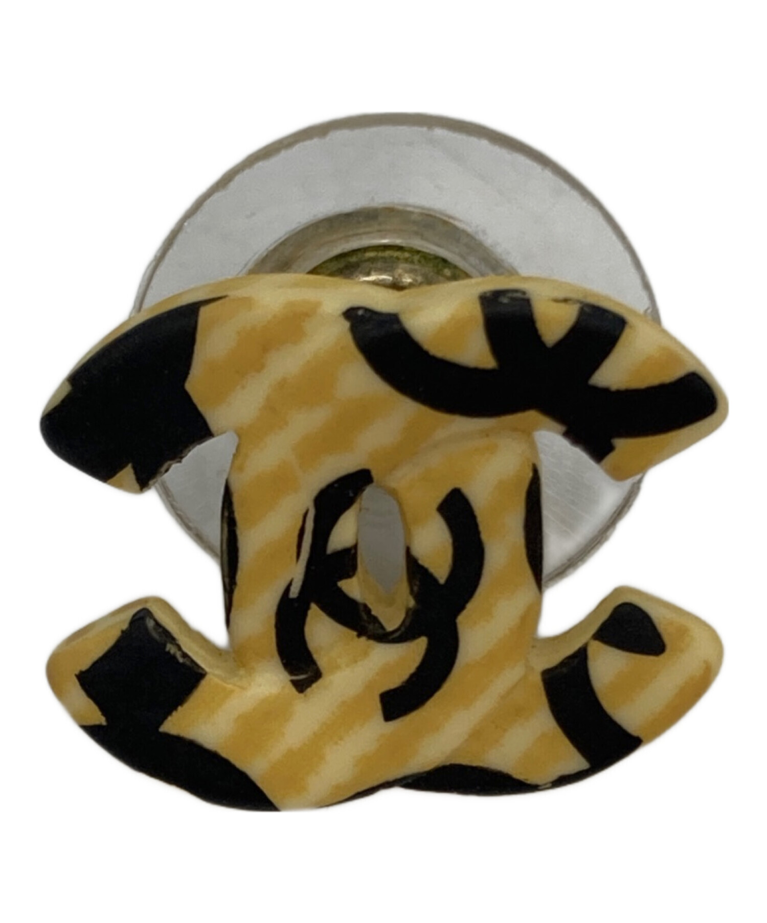 ●シャネル　ココ　ピアス　片耳　刻印02P 中古・古着通販】CHANEL (シャネル) ウッド調 ココマークピアス 02P