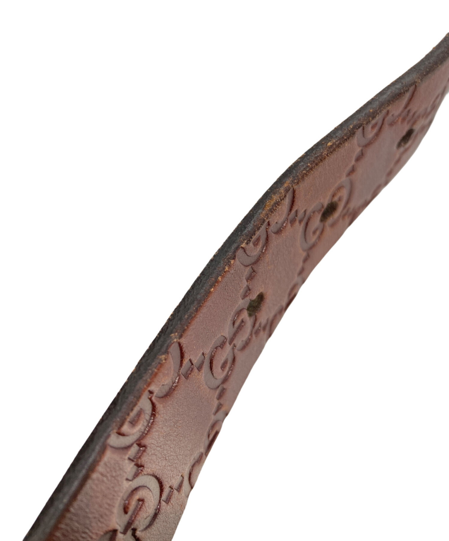 中古・古着通販】GUCCI (グッチ) グッチシマ レザーベルト ブラウン