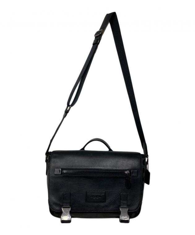中古・古着通販】COACH (コーチ) レザーショルダーバッグ ブラック