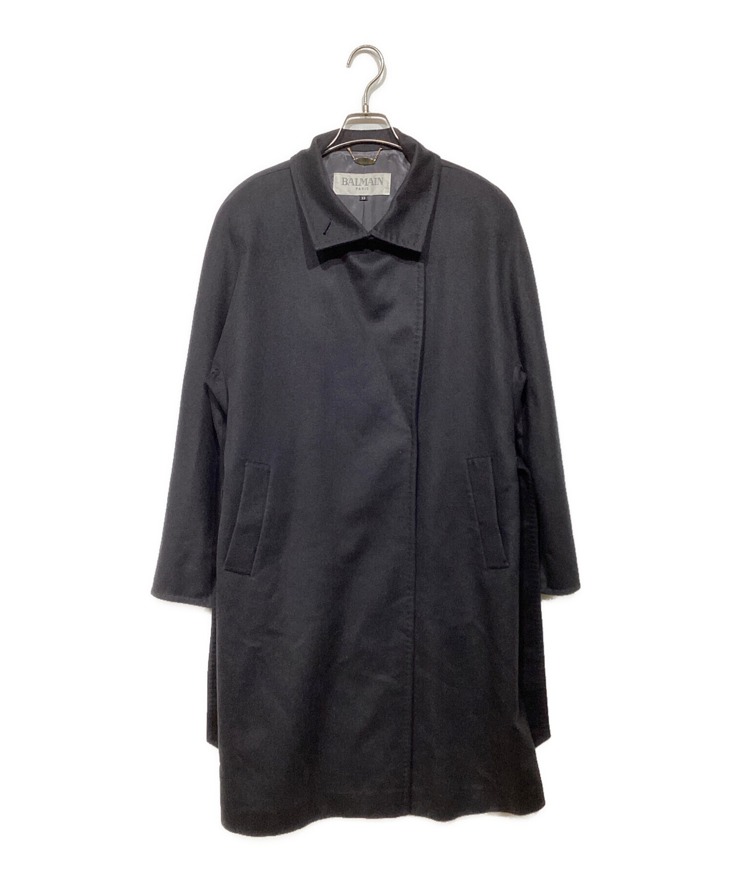 中古・古着通販】BALMAIN (バルマン) カシミヤコート ブラック サイズ