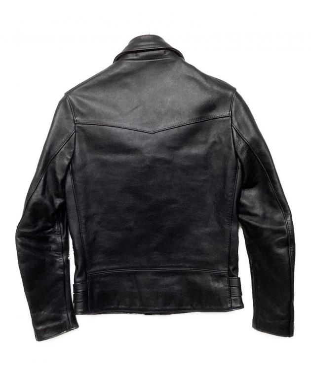 666/LJM-1TF ブラックレザーライダースジャケット44 666 666 LEATHER WARE 666レザーウエア タイトフィットライダース・LJM
