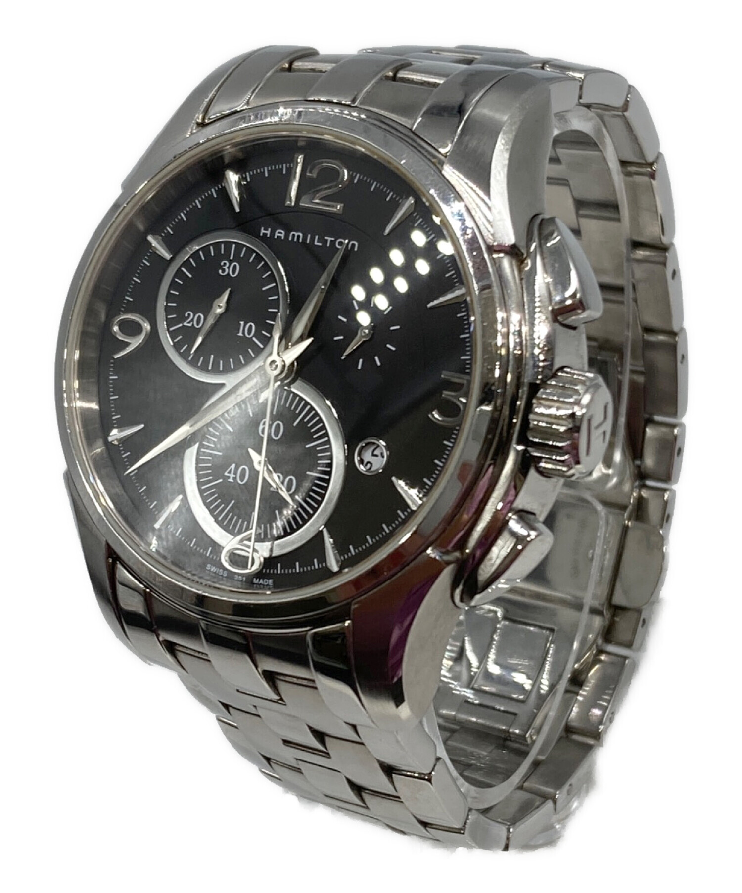 Hamilton クロノグラフ ブラック レザー　H326120 中古・古着通販】HAMILTON (ハミルトン) クロノグラフ H326120